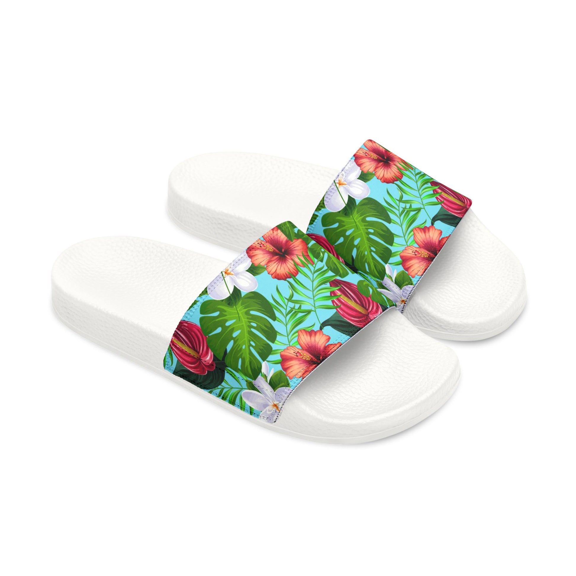 "Jungle Odyssey Hues: Celadon Blue" Women's Beach Sandals - Island Vibes For Life