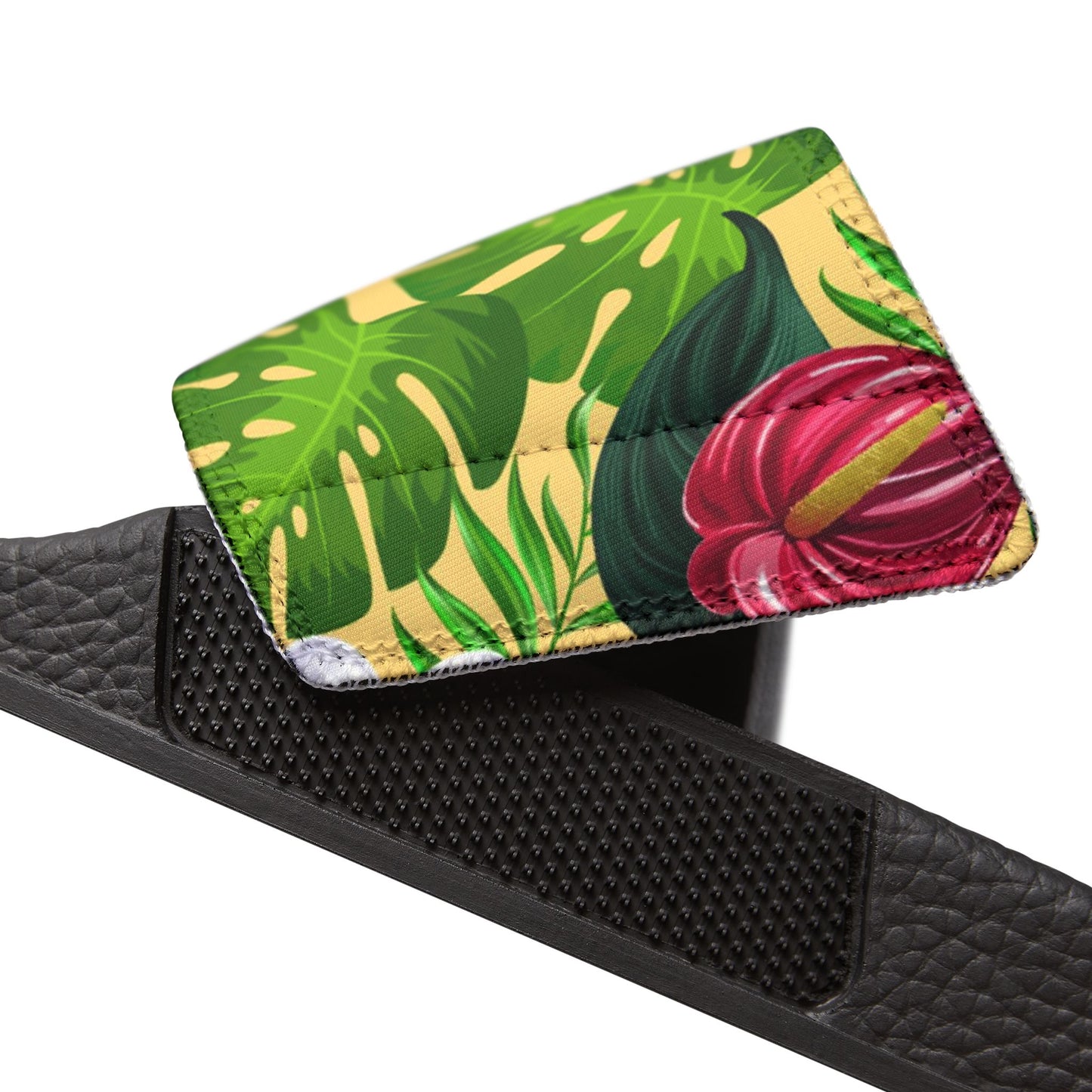 "Jungle Odyssey Hues: Golden Sun"  Men's Beach Sandals - Island Vibes For Life