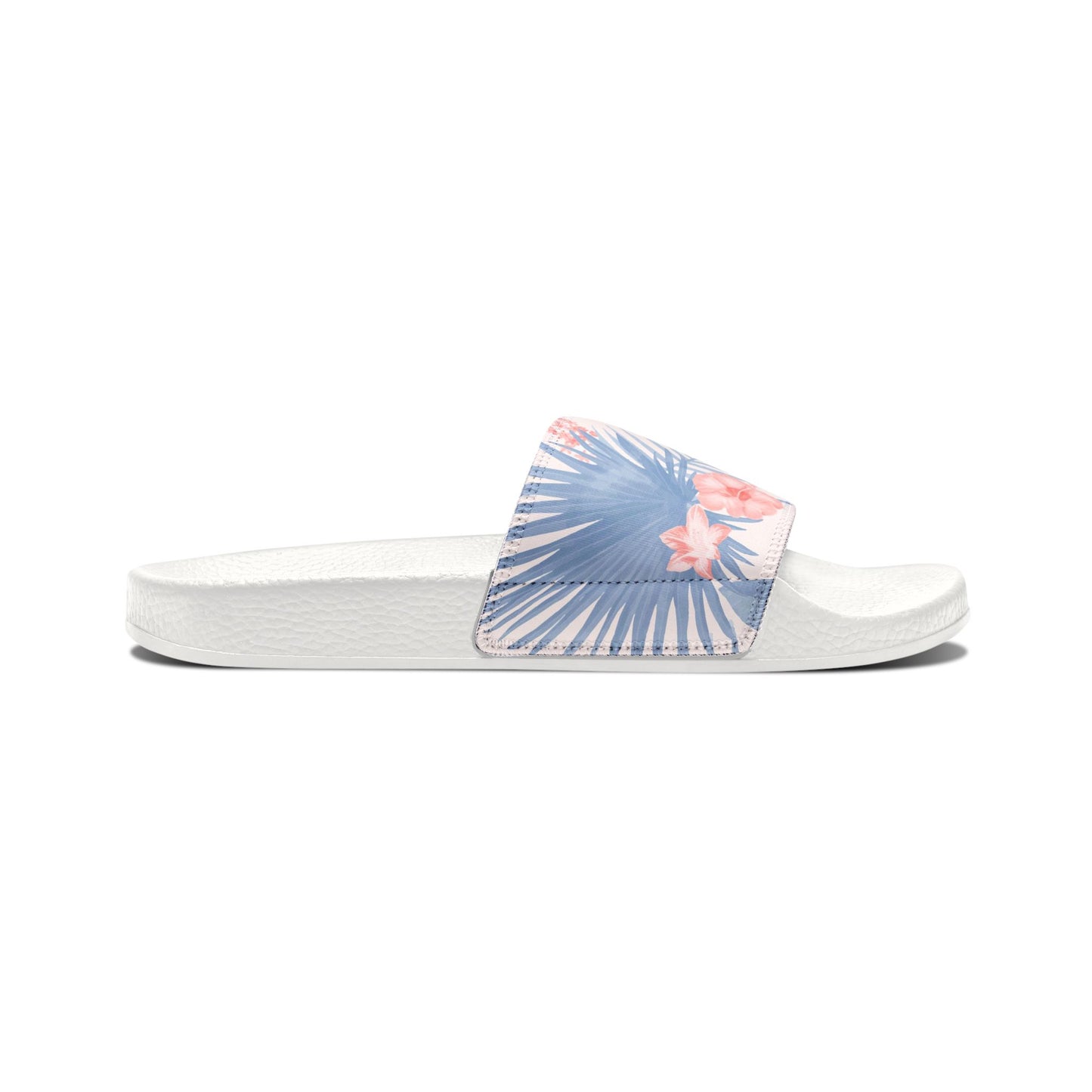"Tropical Bliss: Coral Hibiscus Dreams" Women's Slide Sandals - Island Vibes For Life