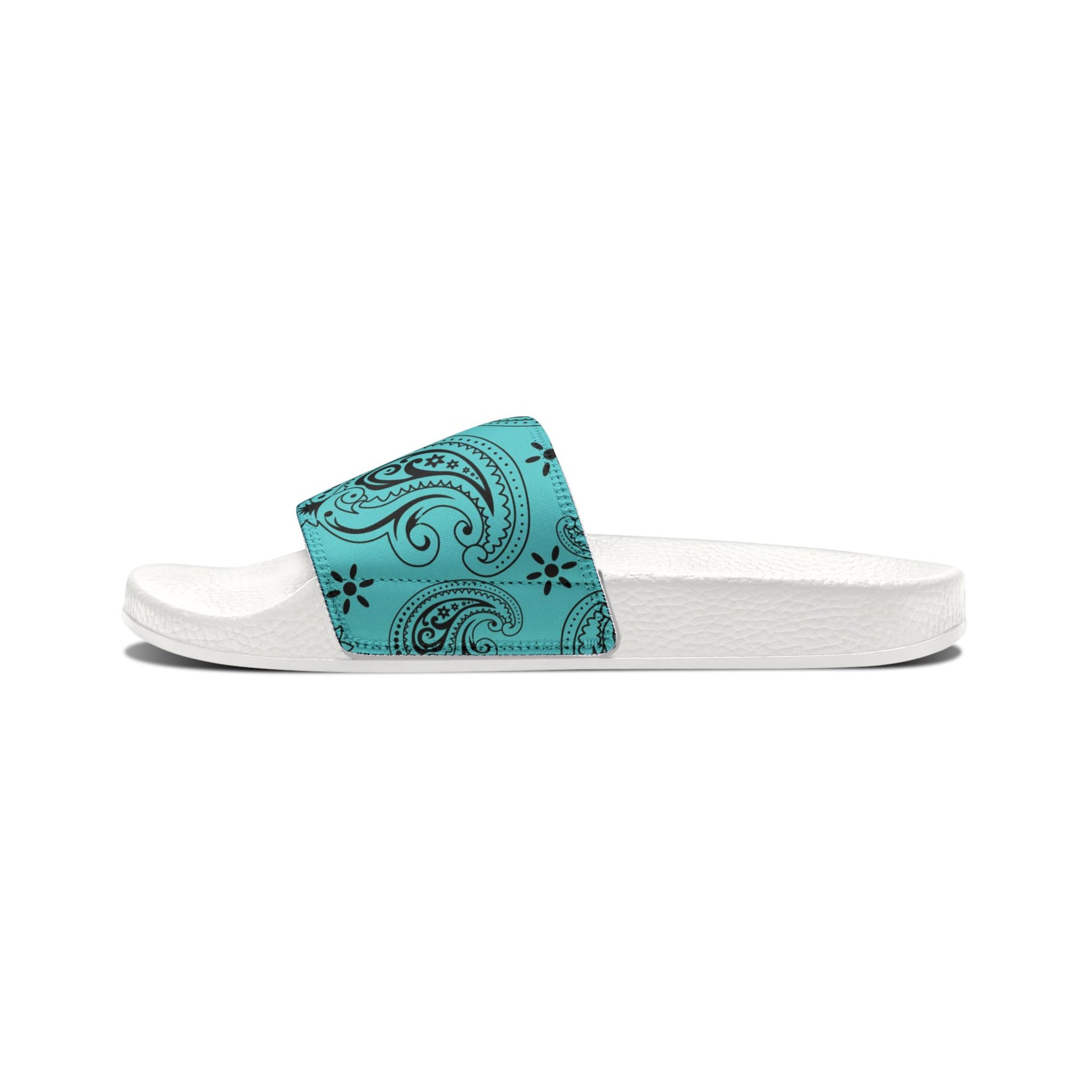 "Teal Paisley Treasure" Men's Beach Sandals - Island Vibes For Life