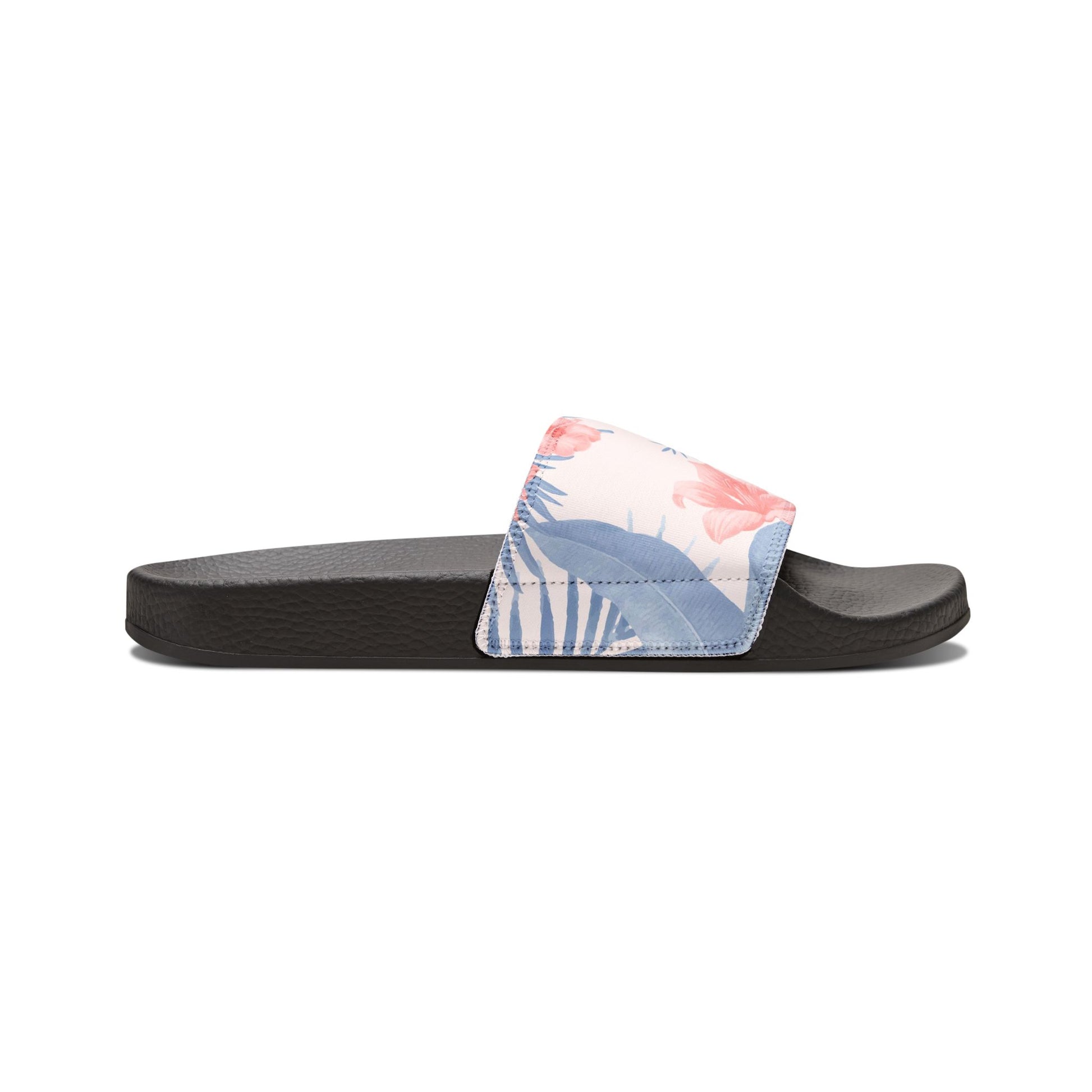 "Tropical Bliss: Coral Hibiscus Dreams" Men's Beach Sandals - Island Vibes For Life