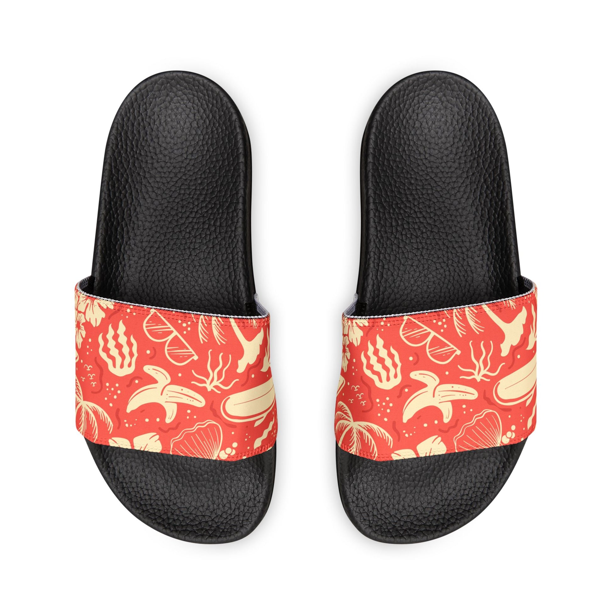 "Tropical Radiance in Red" Men's Beach Sandals - Island Vibes For Life