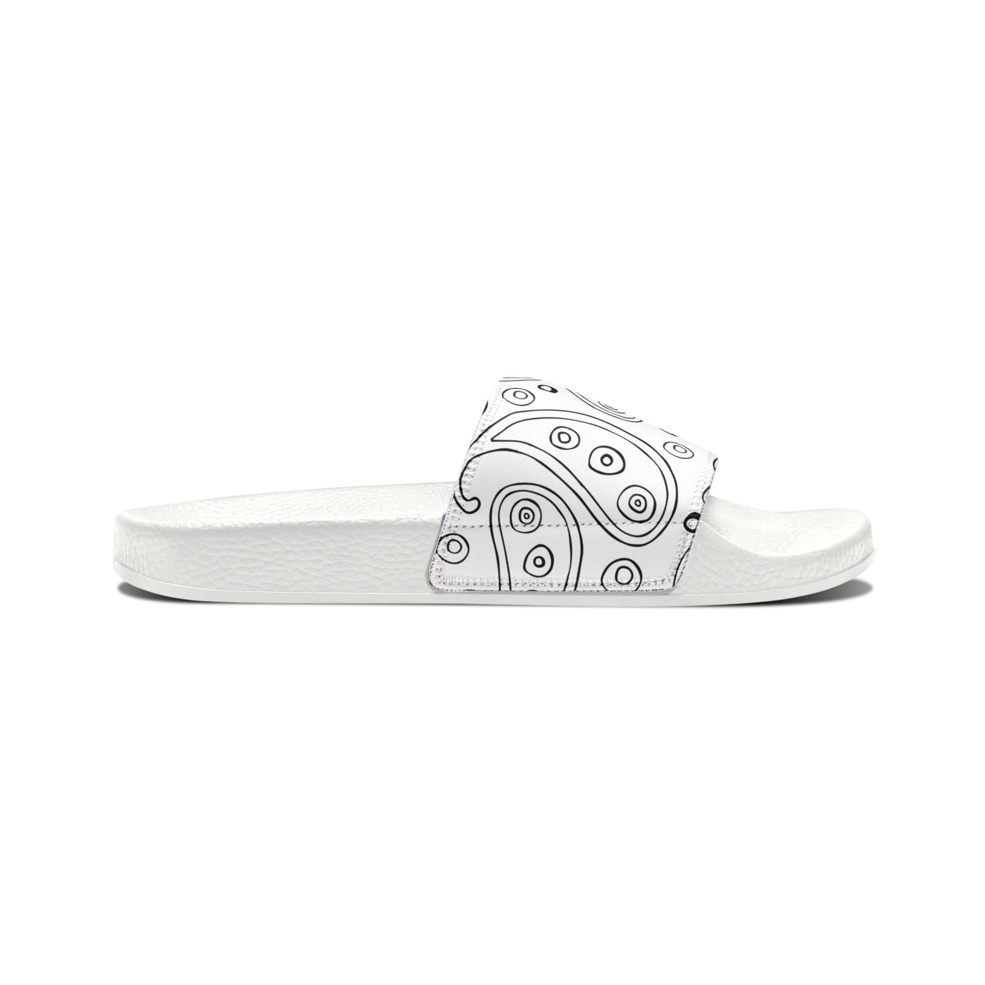 "White Paisley Breeze" Men's Beach Sandals - Island Vibes For Life