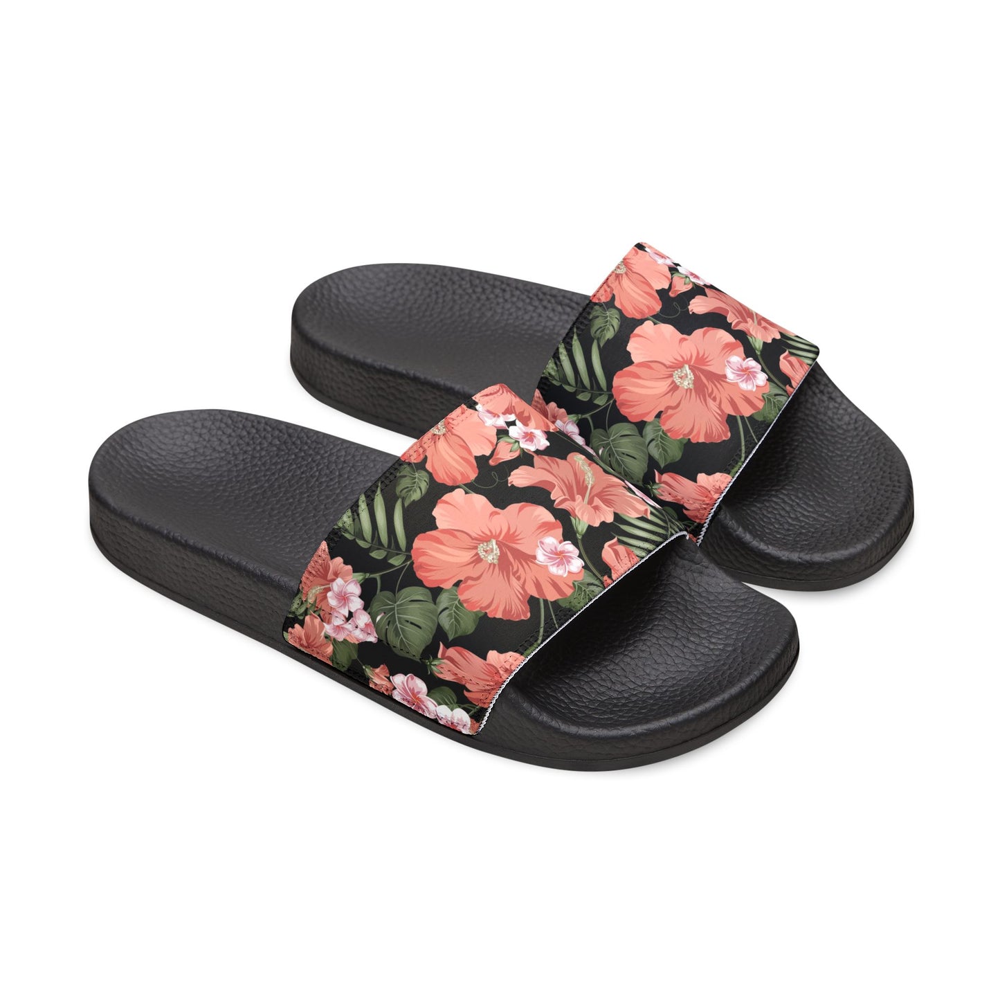 "Midnight Bloomscape" Men's Beach Sandals - Island Vibes For Life