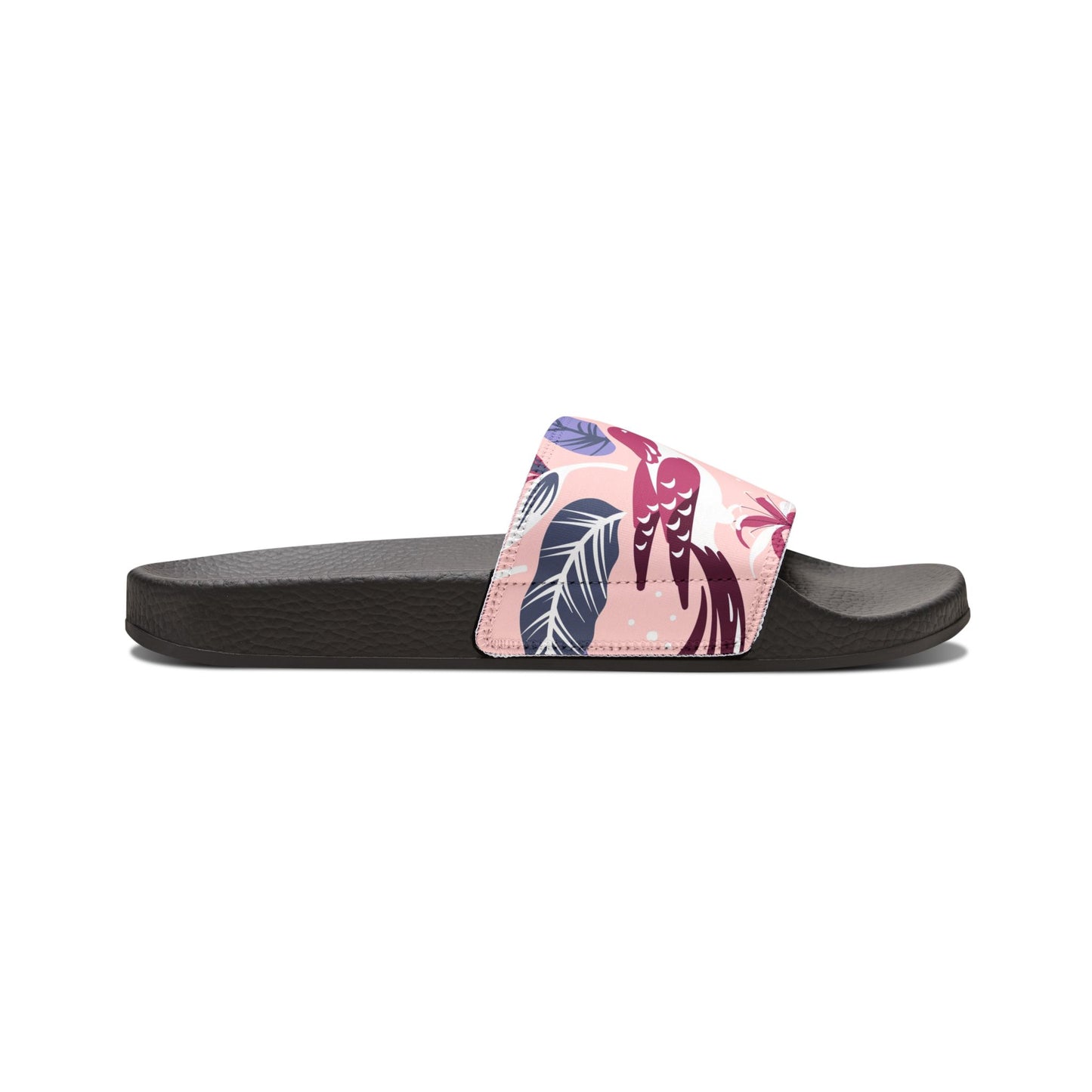 "Tropical Avian Whispers: Pink Paradise" Men's Beach Sandals - Island Vibes For Life