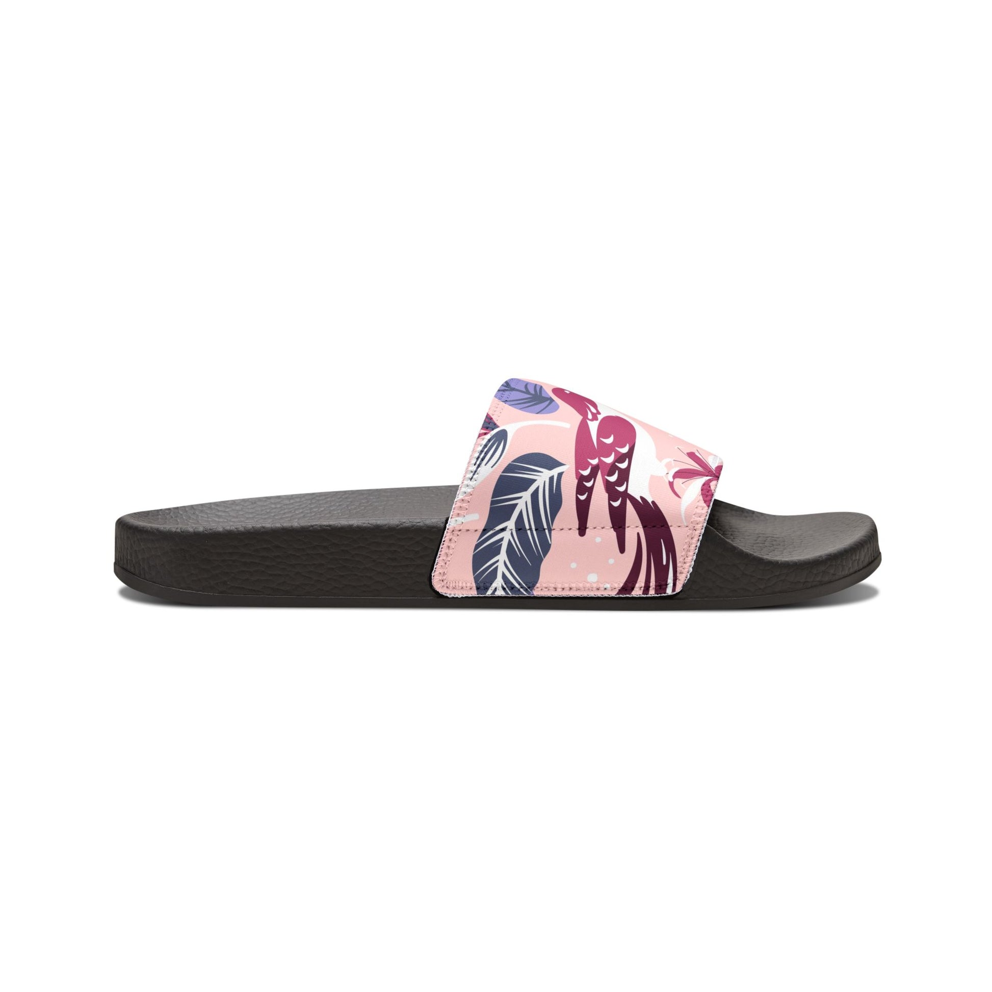 "Tropical Avian Whispers: Pink Paradise" Men's Beach Sandals - Island Vibes For Life