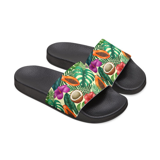 "Island Extravaganza: Exotic Harvest" Men's Beach Sandals - Island Vibes For Life