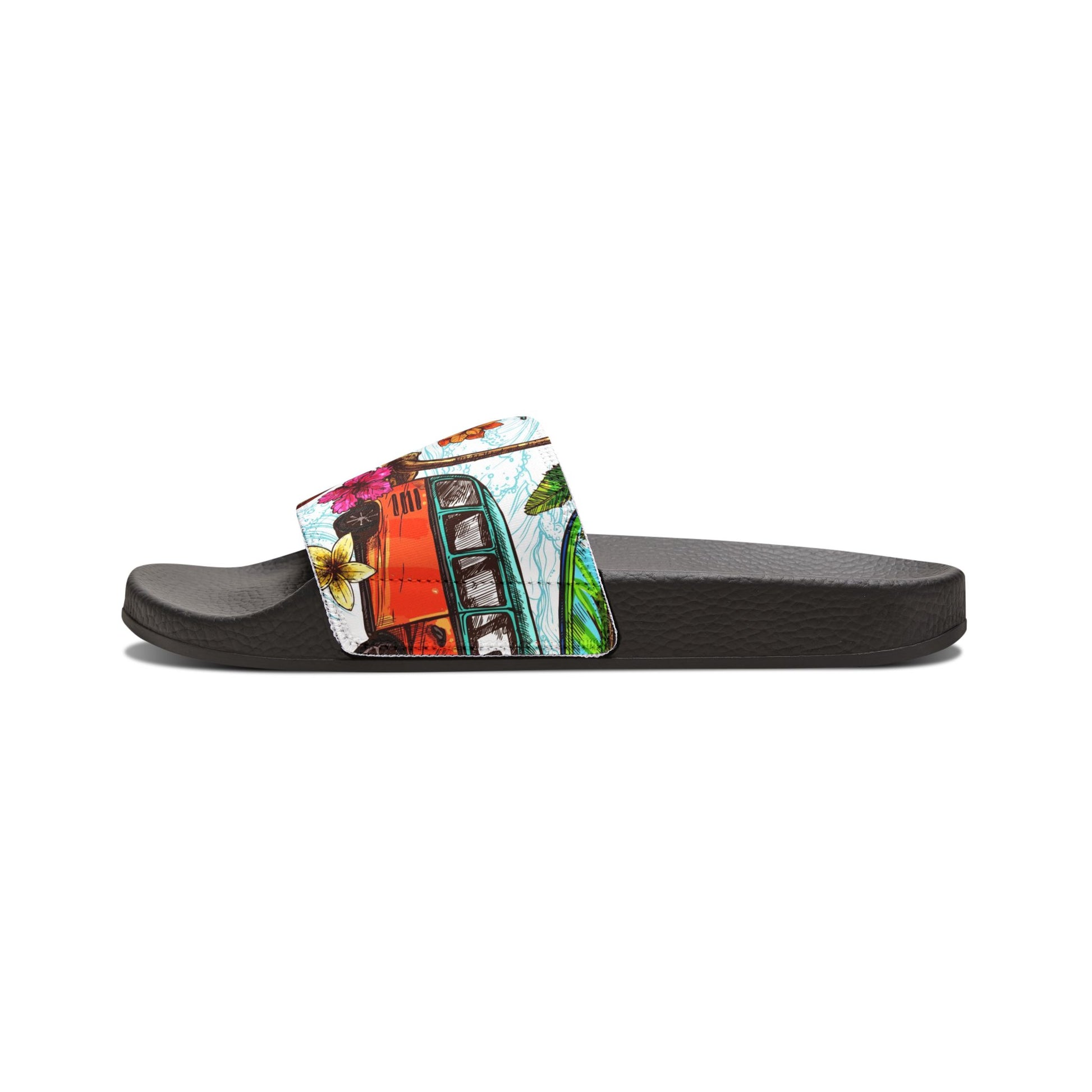 "Microbus and Surfboards" Men's Beach Sandals - Island Vibes For Life