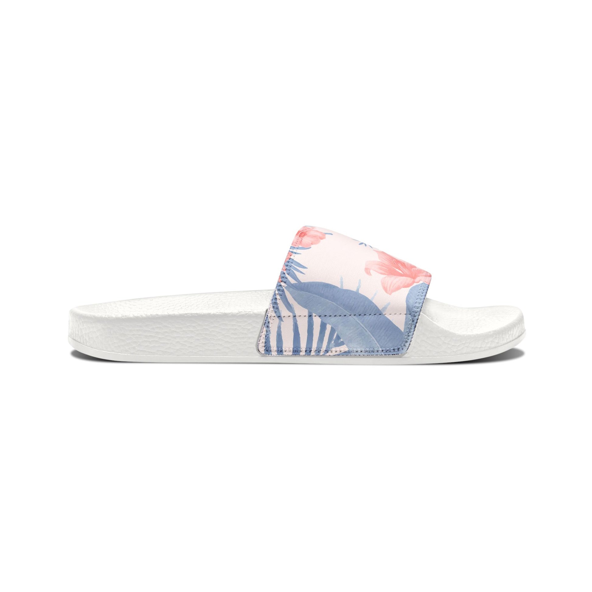 "Tropical Bliss: Coral Hibiscus Dreams" Men's Beach Sandals - Island Vibes For Life