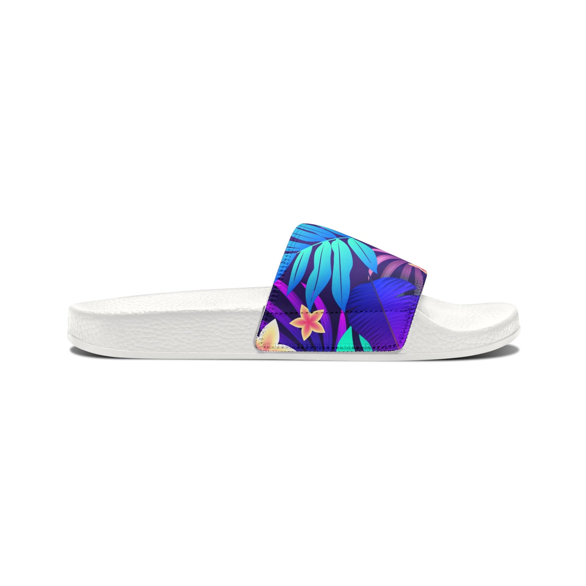 "Purple Paradise Blooms" Men's Beach Sandals - Island Vibes For Life