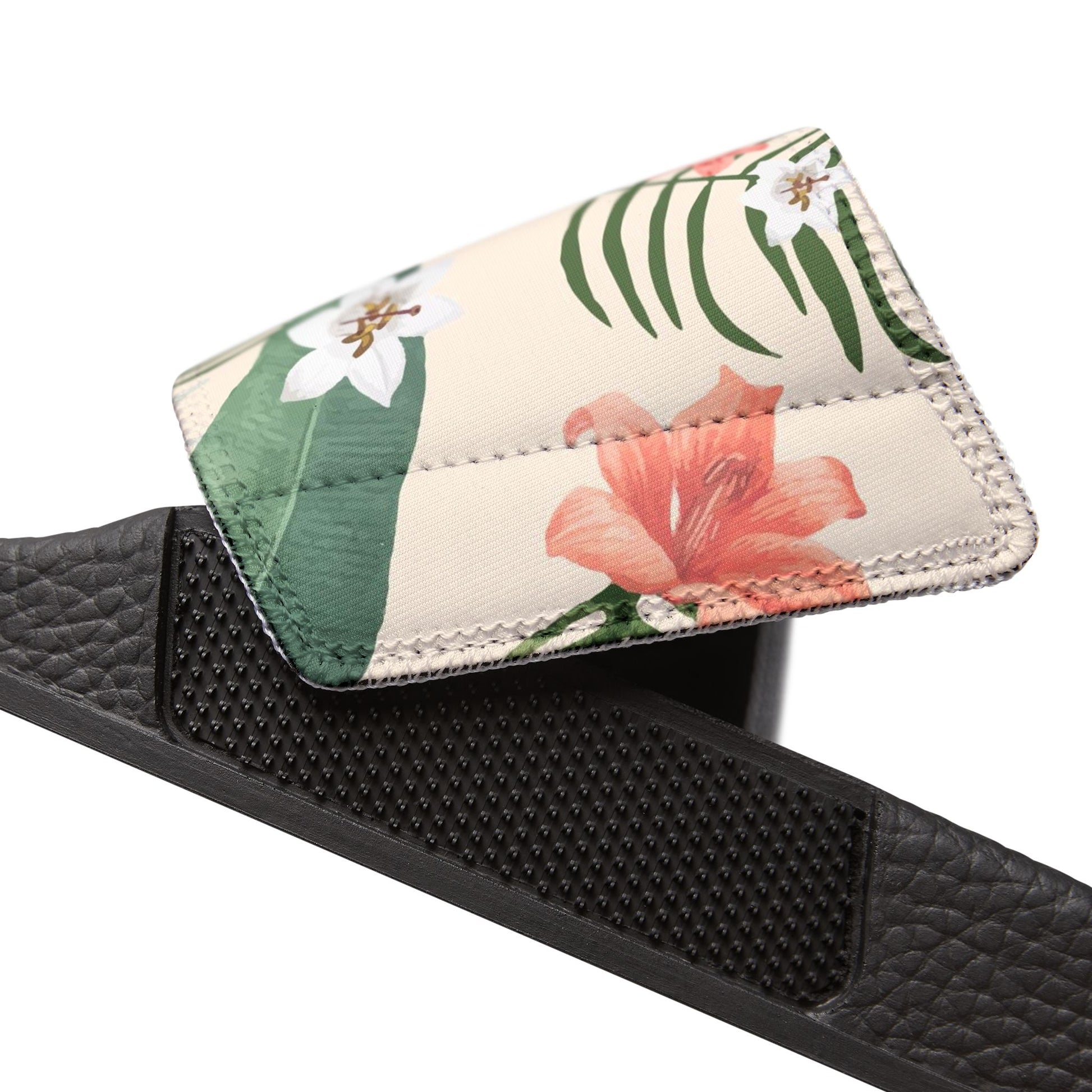 "Hibiscus Palm Oasis" Men's Beach Sandals - Island Vibes For Life