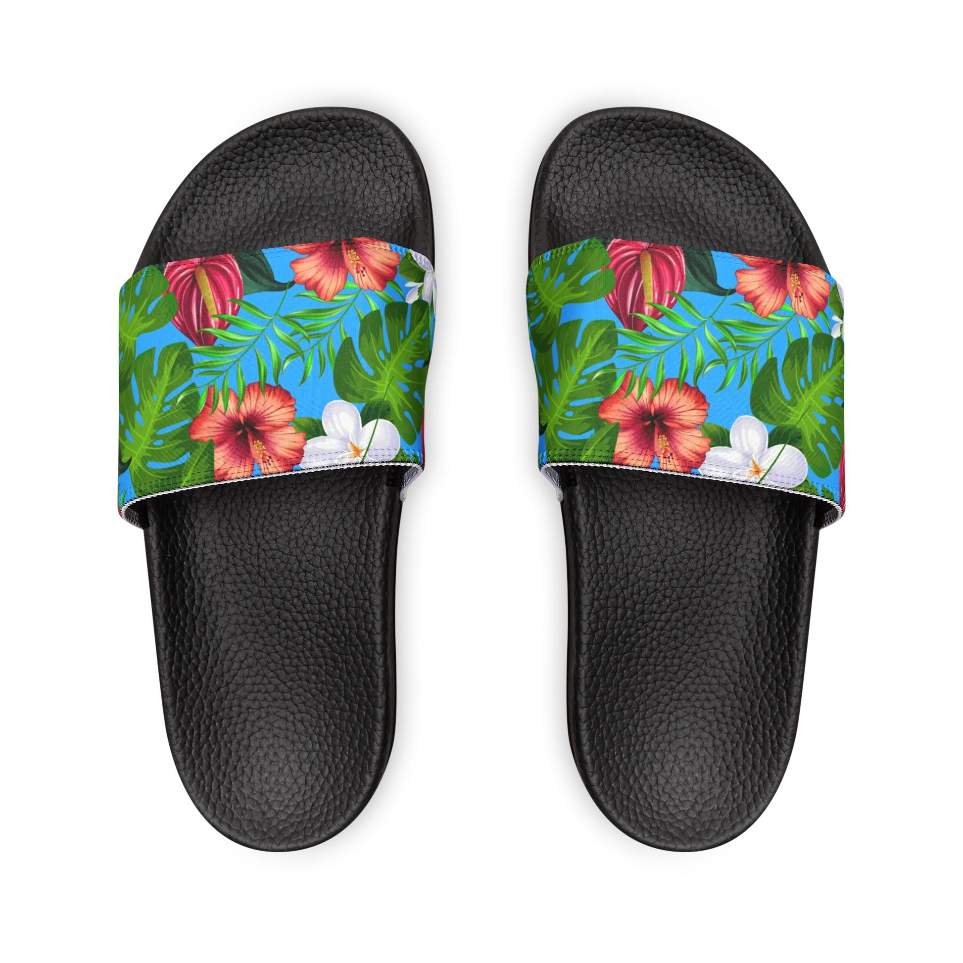 "Jungle Odyssey Hues: Rainforest Expedition" Men's Beach Sandals - Island Vibes For Life