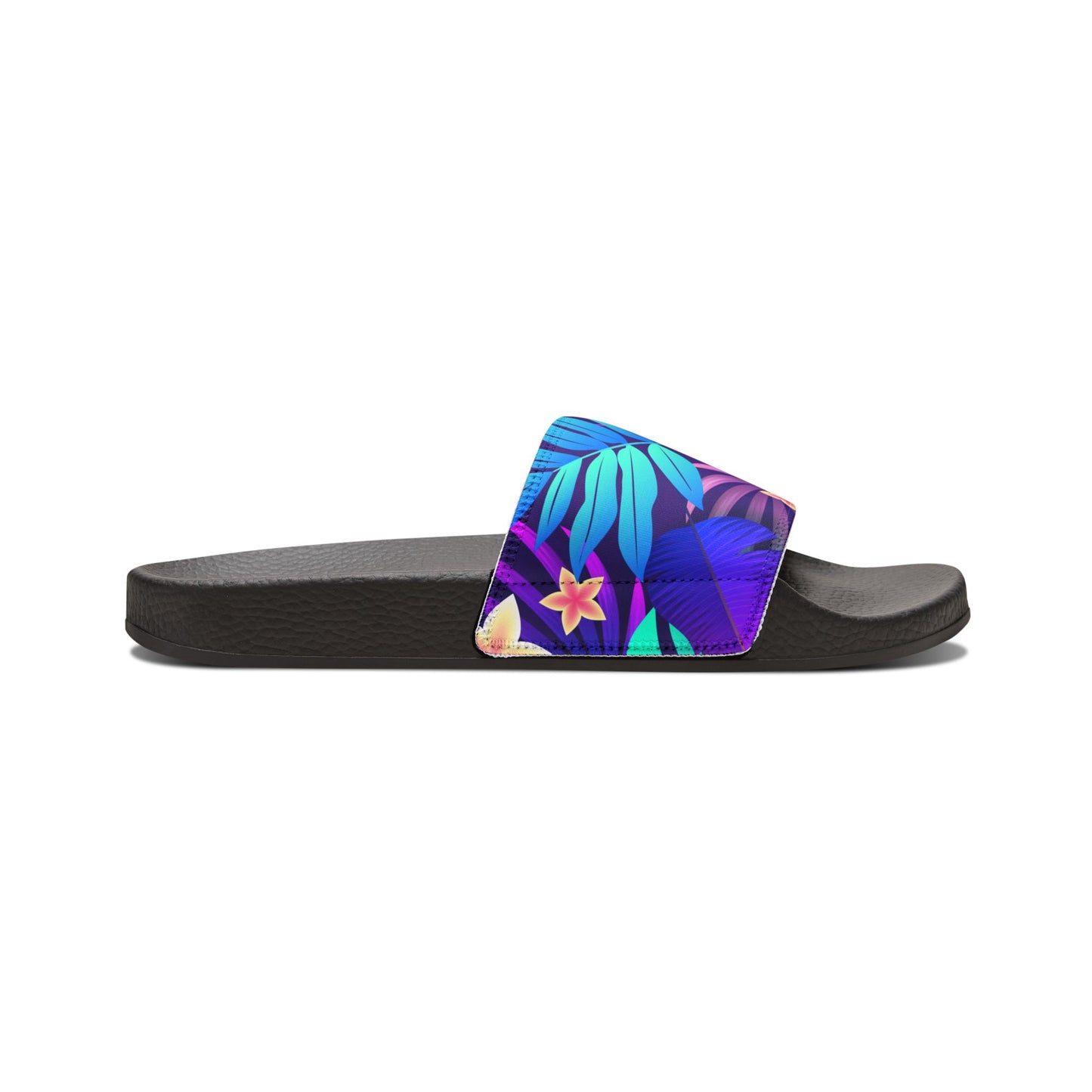 "Purple Paradise Blooms" Men's Beach Sandals - Island Vibes For Life