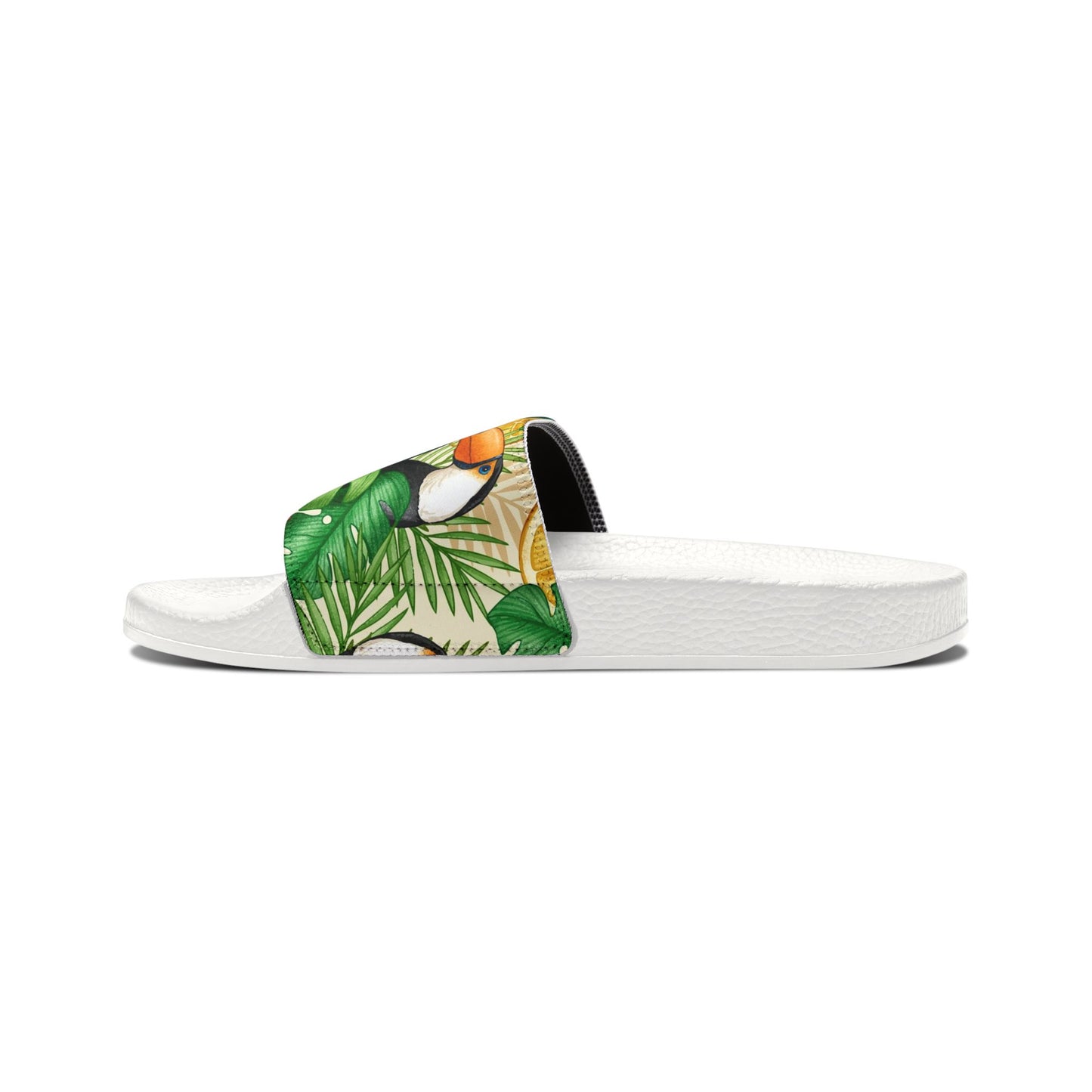 "Toucans Hiding in Hibiscus" Women's Beach Sandals - Island Vibes For Life