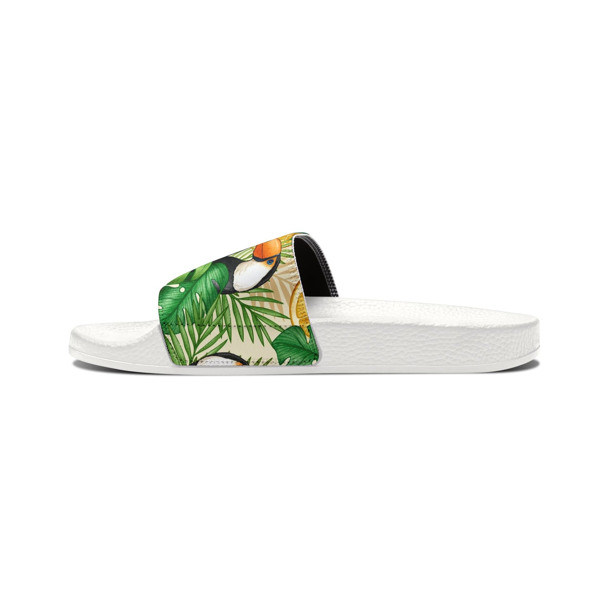 "Toucans Hiding in Hibiscus" Women's Beach Sandals - Island Vibes For Life