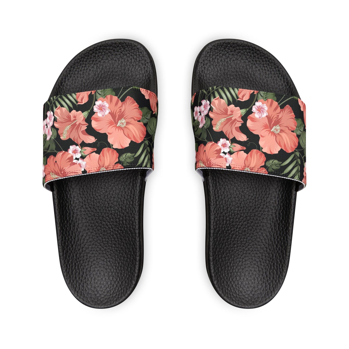 "Midnight Bloomscape" Men's Beach Sandals - Island Vibes For Life