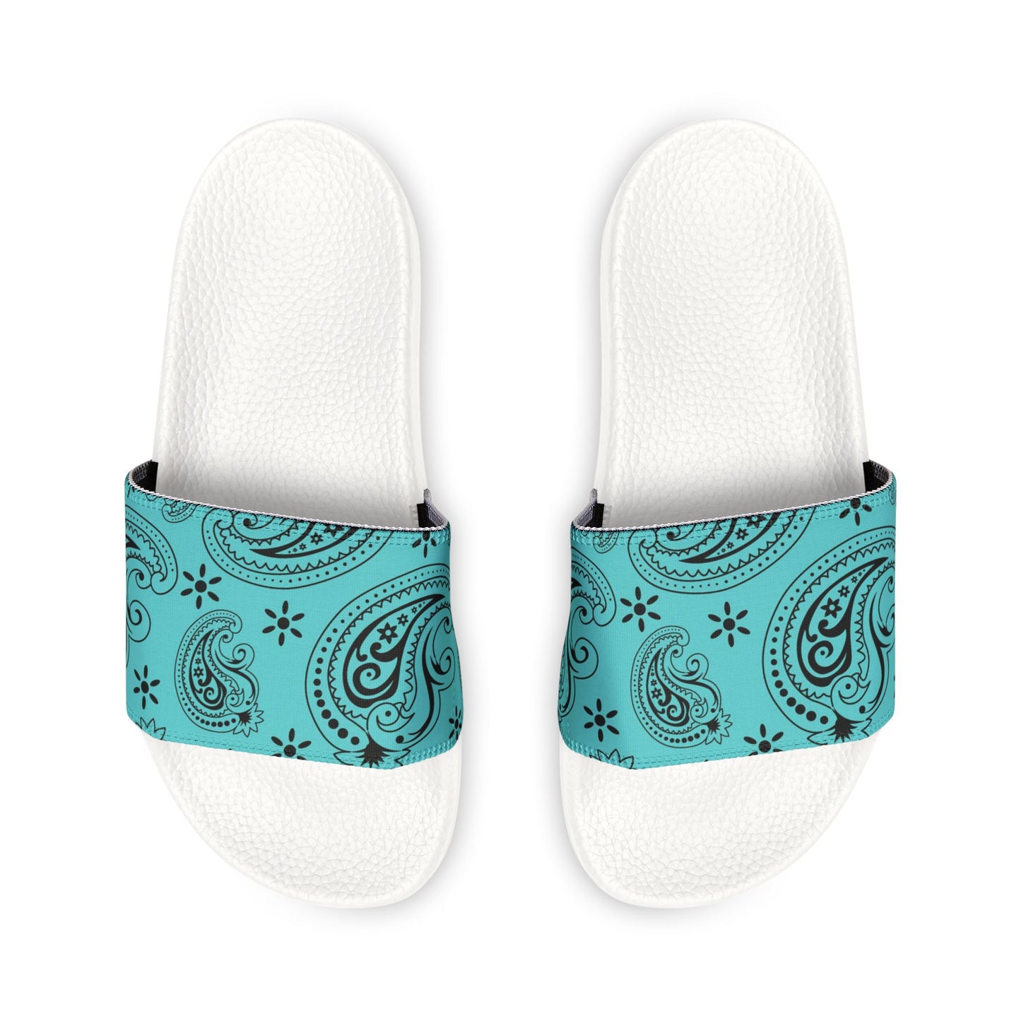 "Teal Paisley Treasure" Men's Beach Sandals - Island Vibes For Life
