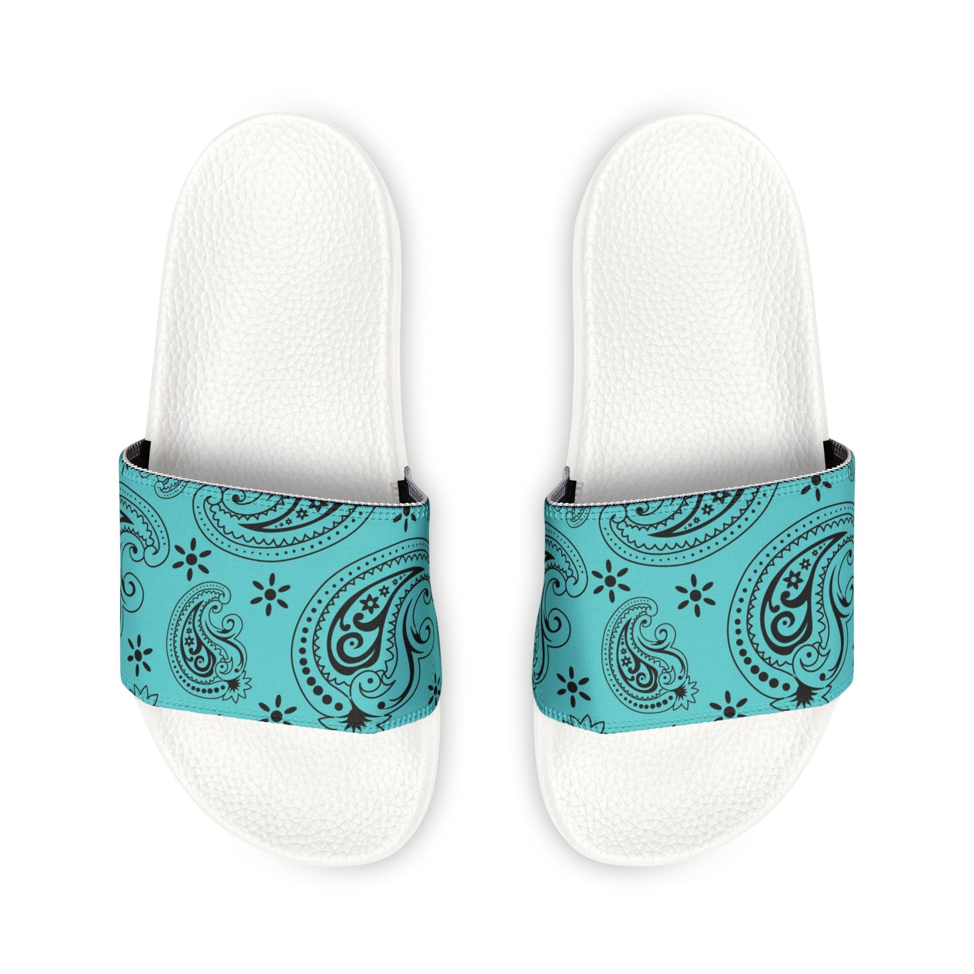 "Teal Paisley Treasure" Men's Beach Sandals - Island Vibes For Life