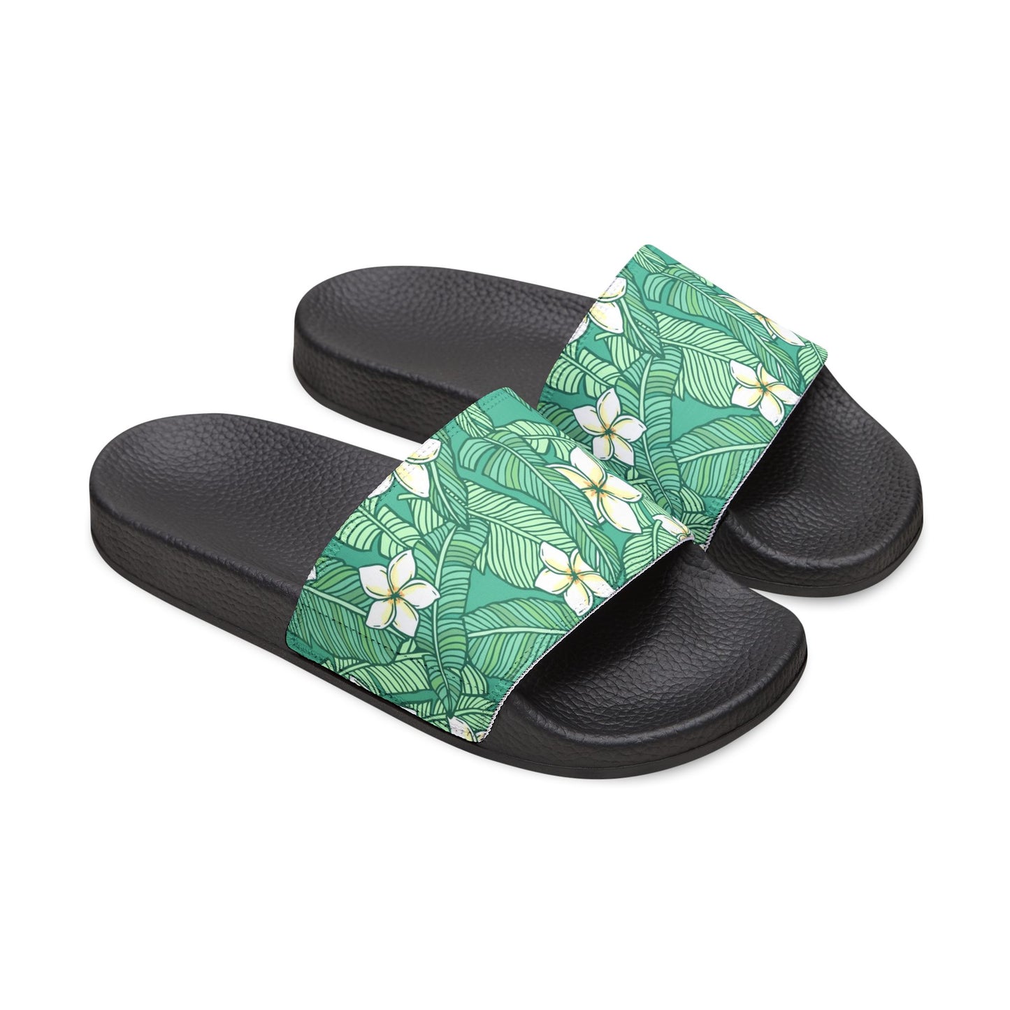 "Jasmine Palm Paradise" Men's Beach Sandals - Island Vibes For Life