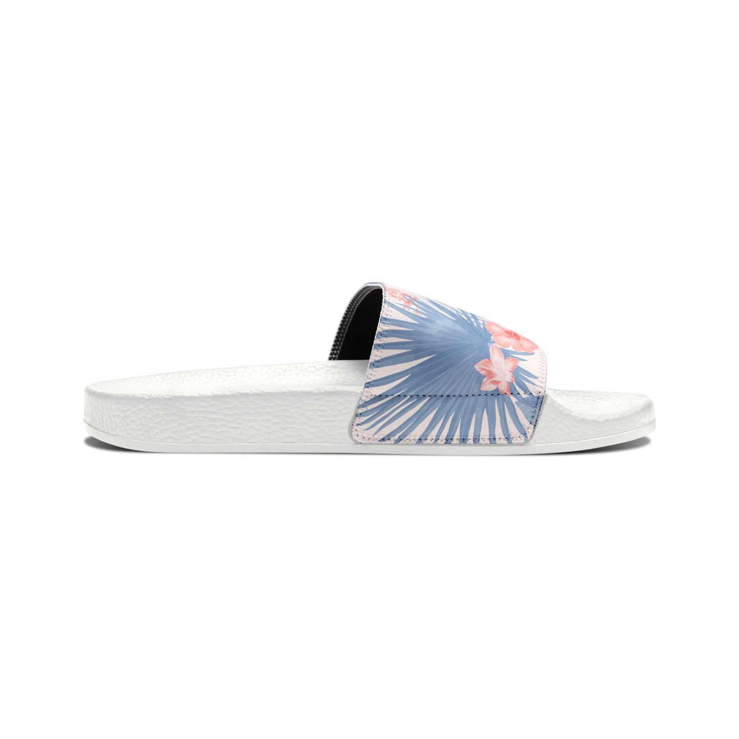 "Tropical Bliss: Coral Hibiscus Dreams" Women's Slide Sandals - Island Vibes For Life