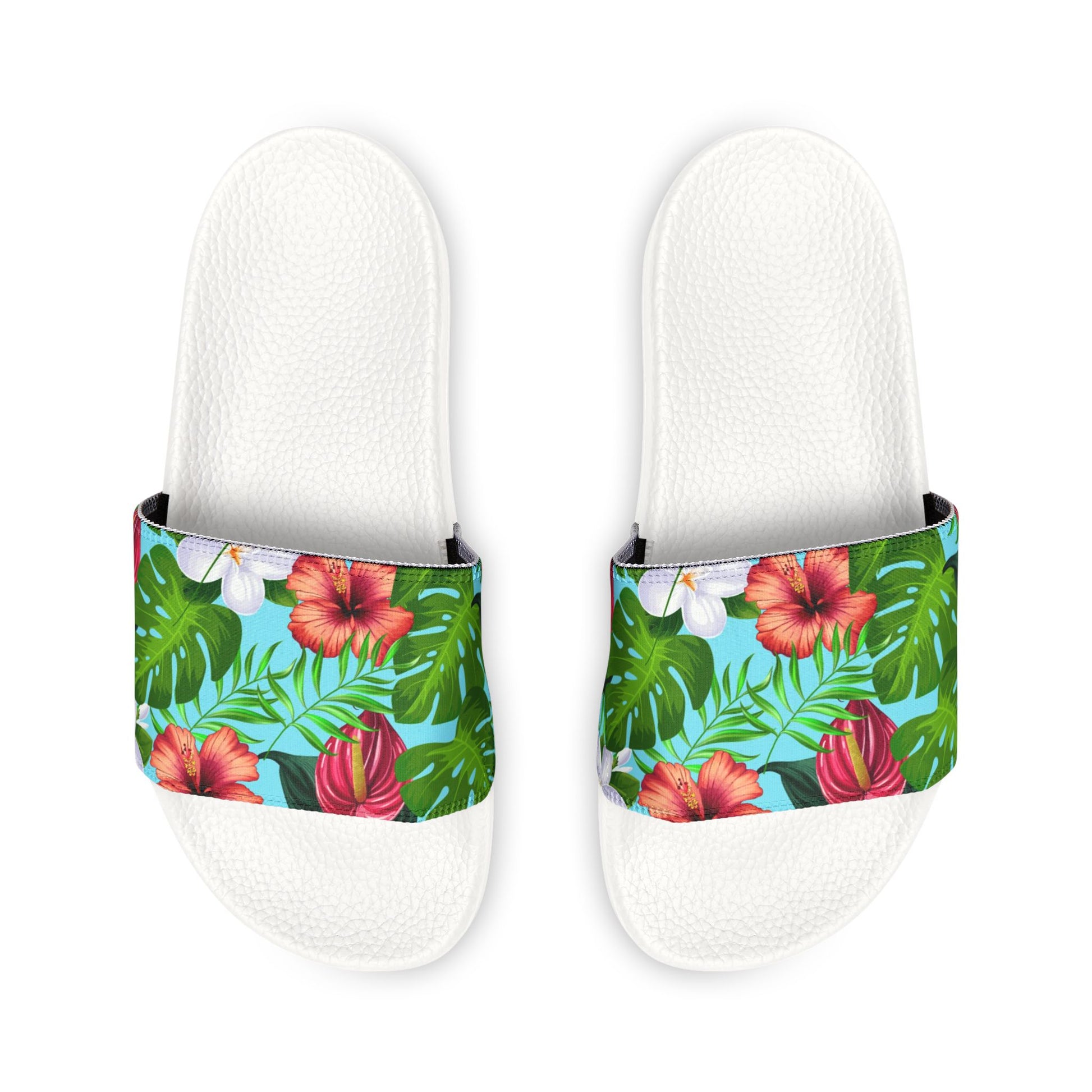 "Jungle Odyssey Hues: Celadon Blue" Women's Beach Sandals - Island Vibes For Life