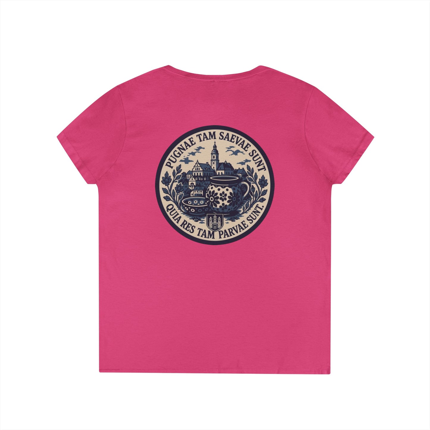 FOS Bolesławiec “Pugnae Tam Saevae Sunt” Ladies' V-Neck T-Shirt