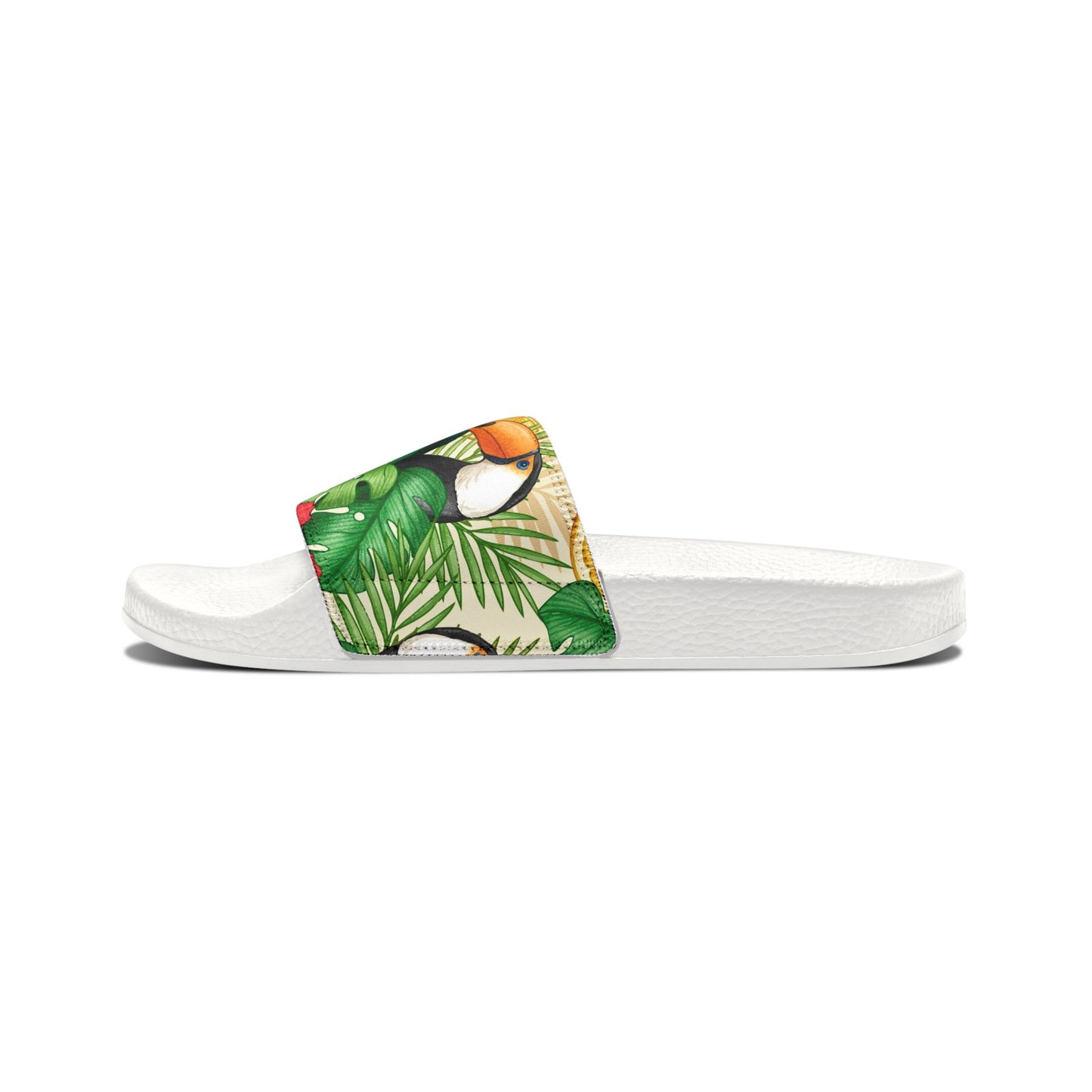 "Toucans Hiding in Hibiscus" Men's Beach Sandals - Island Vibes For Life