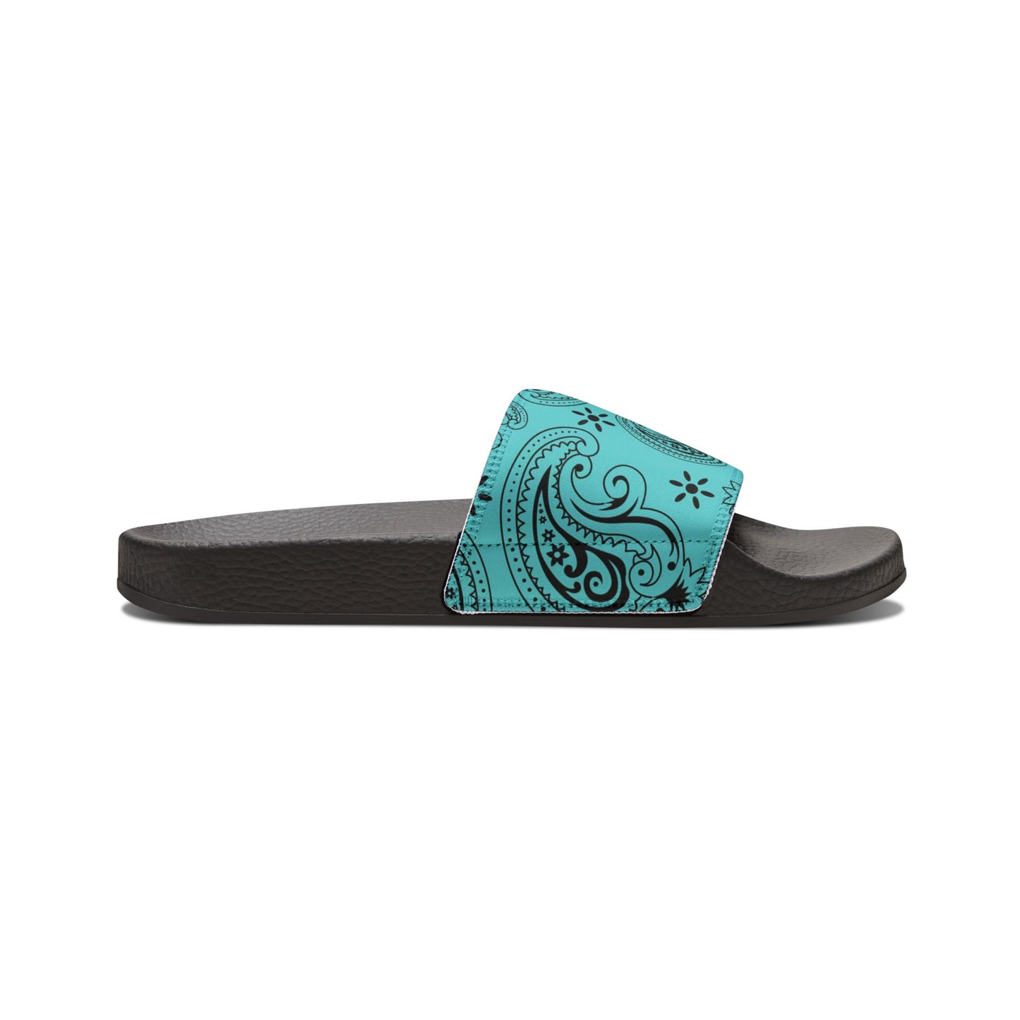 "Teal Paisley Treasure" Men's Beach Sandals - Island Vibes For Life