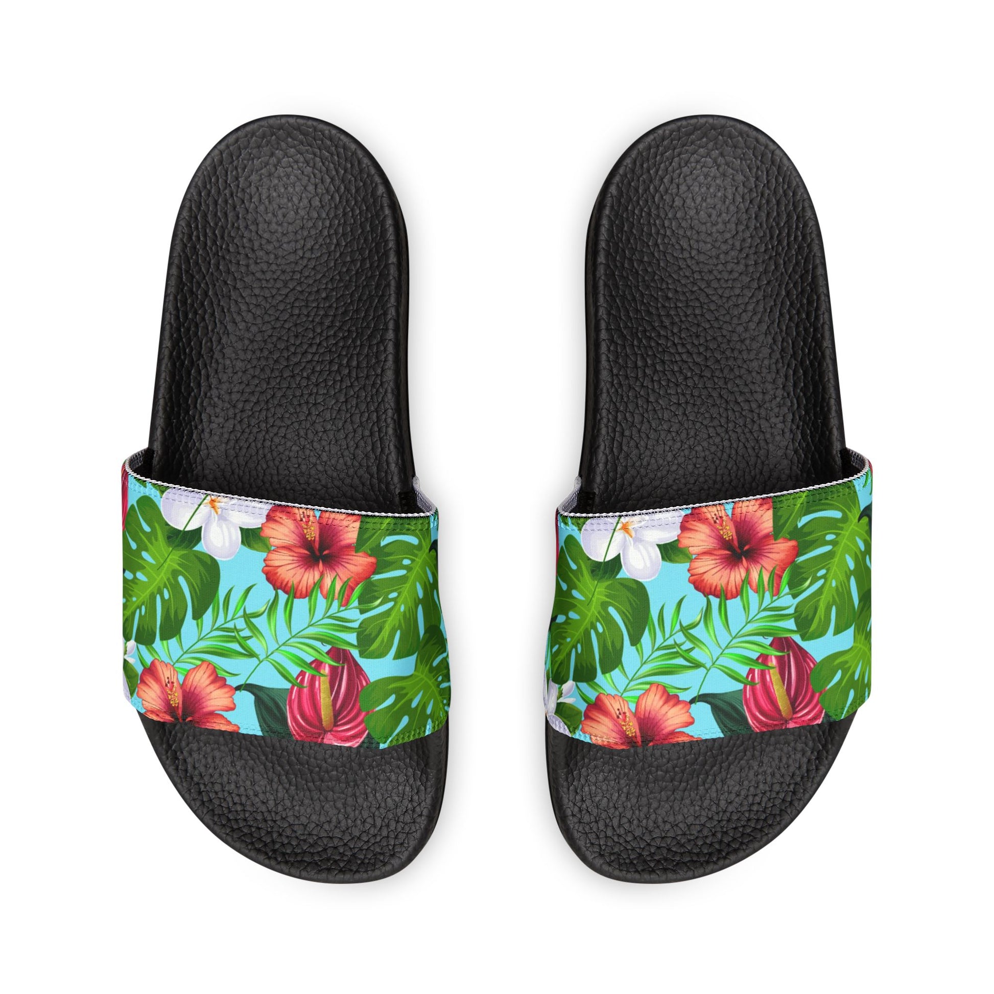 "Jungle Odyssey Hues: Celadon Blue" Women's Beach Sandals - Island Vibes For Life