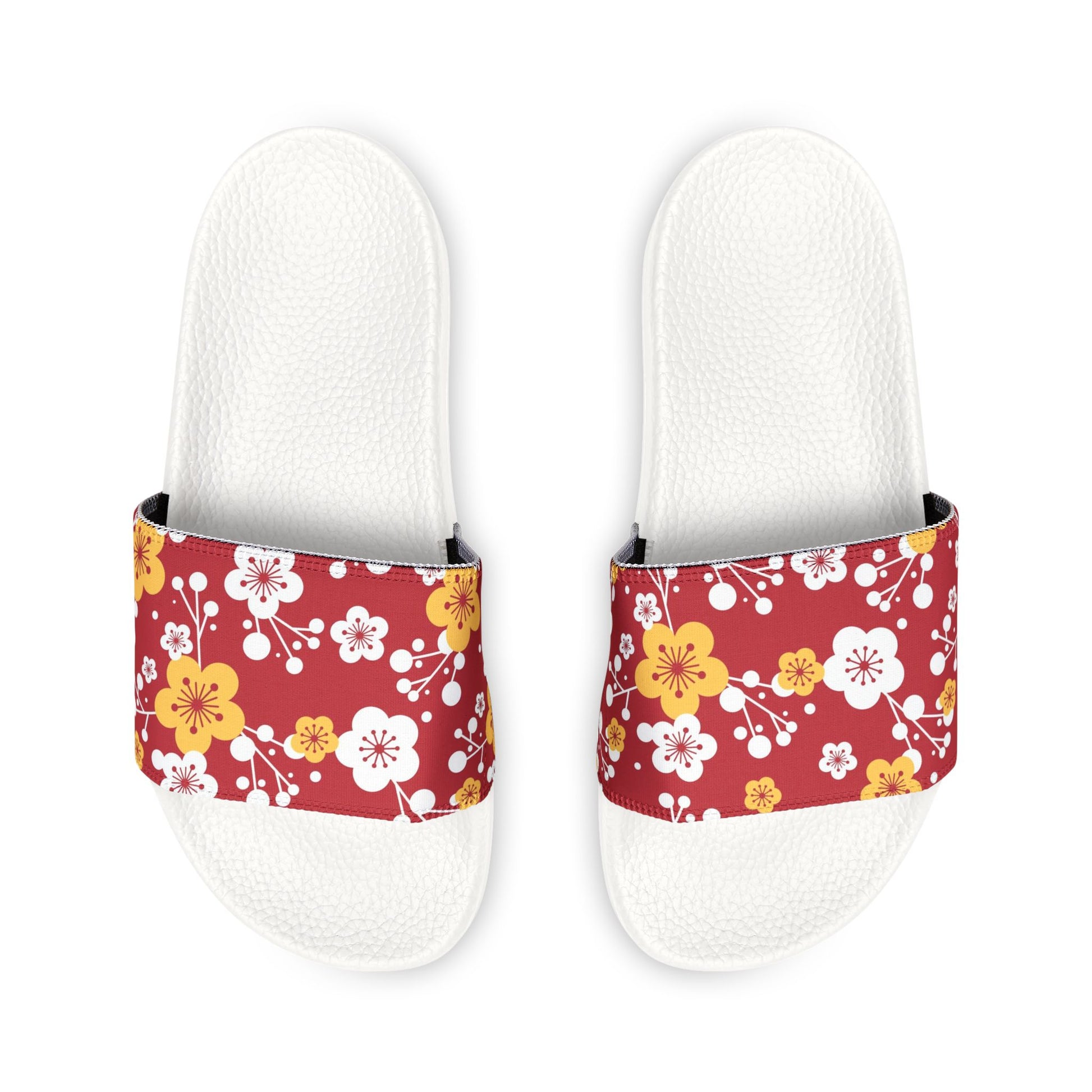 "Plum Crazy: a Floral Design"  Men's Beach Sandals - Island Vibes For Life