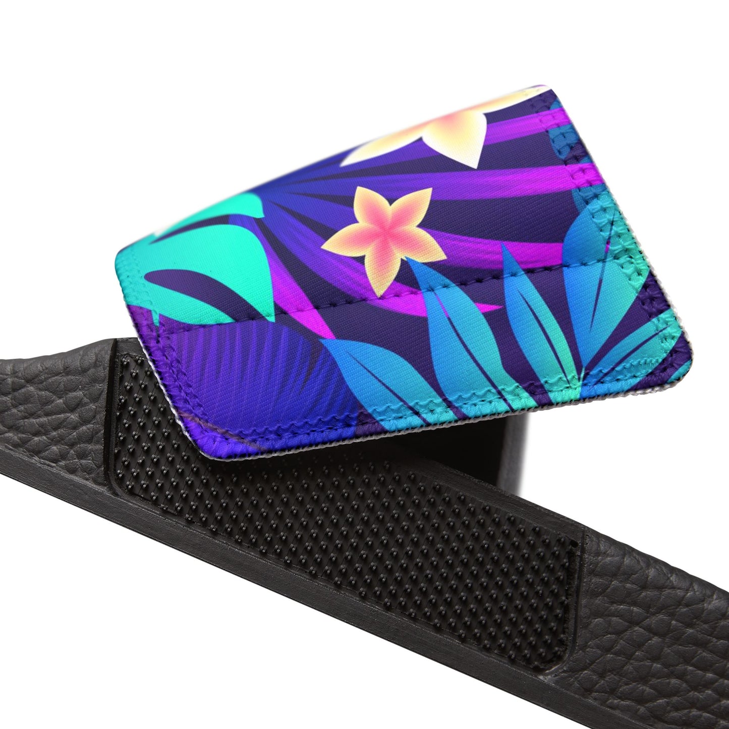 "Purple Paradise Blooms" Women's Beach Sandals - Island Vibes For Life