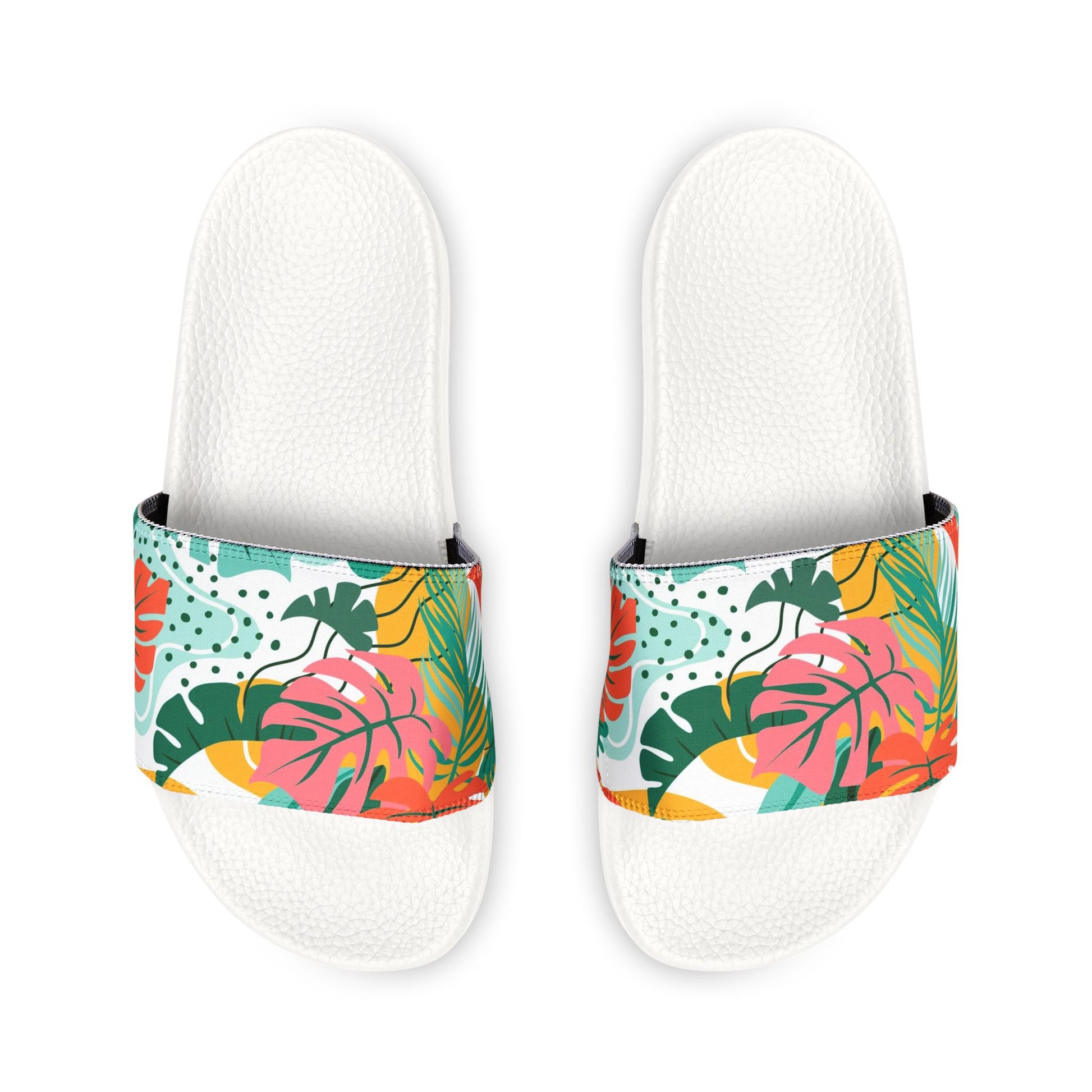 "Island Leaves Kaleidoscope" Women's Beach Sandals - Island Vibes For Life