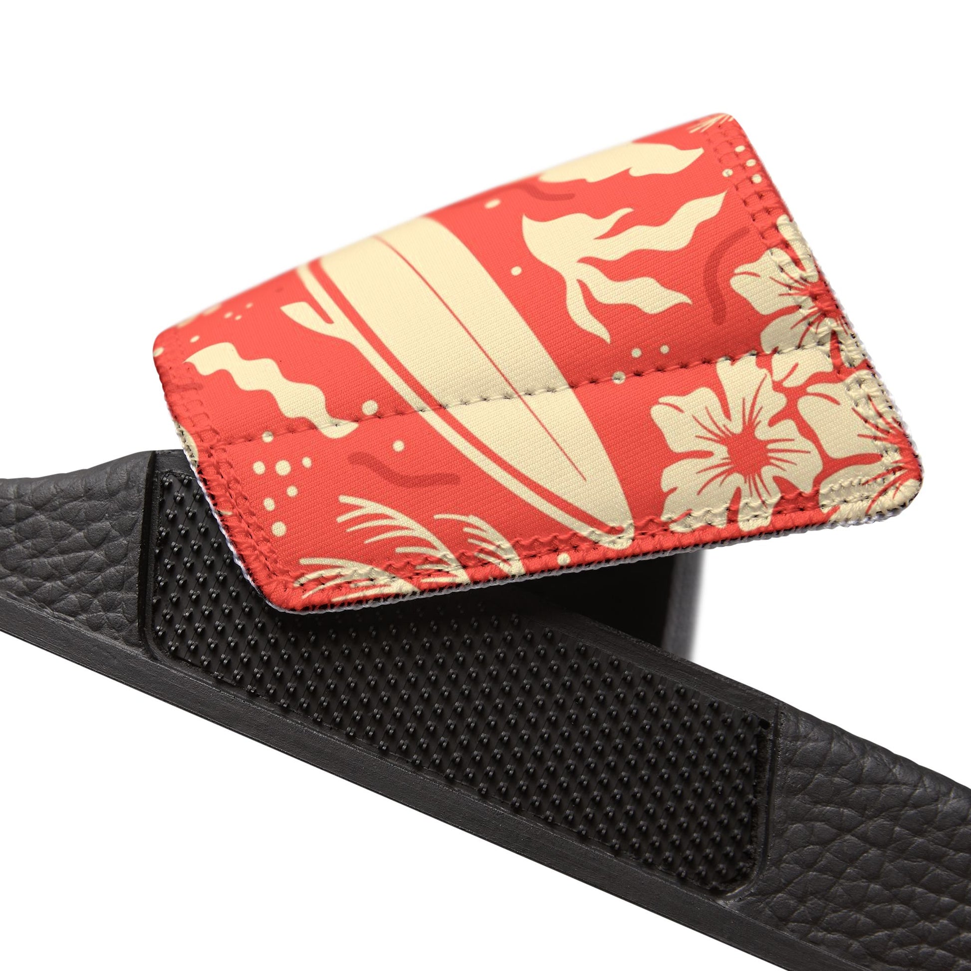 "Tropical Radiance in Red" Men's Beach Sandals - Island Vibes For Life