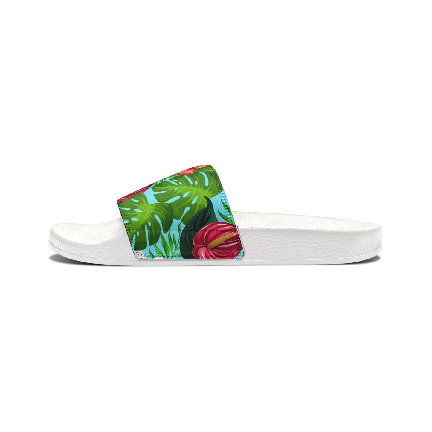 "Jungle Odyssey Hues: Celadon Blue" Men's Beach Sandals - Island Vibes For Life