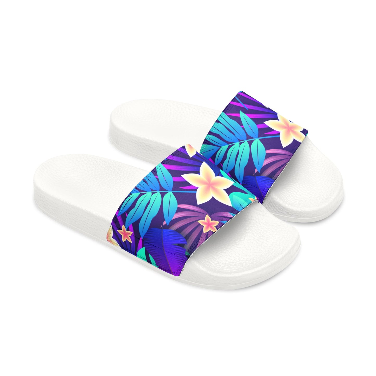 "Purple Paradise Blooms" Women's Beach Sandals - Island Vibes For Life