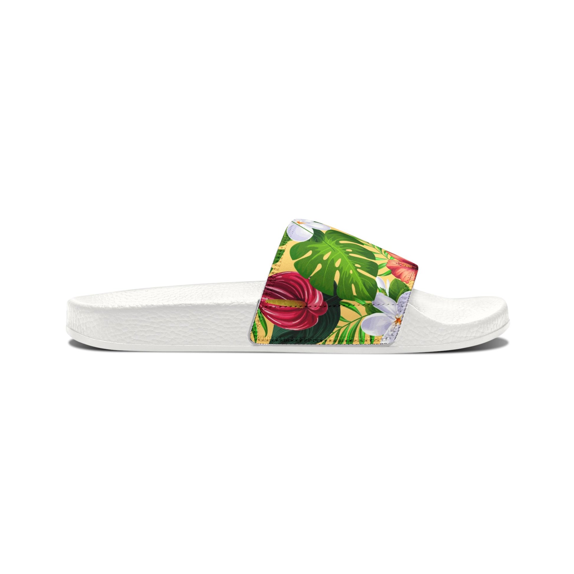 "Jungle Odyssey Hues: Golden Sun"  Men's Beach Sandals - Island Vibes For Life
