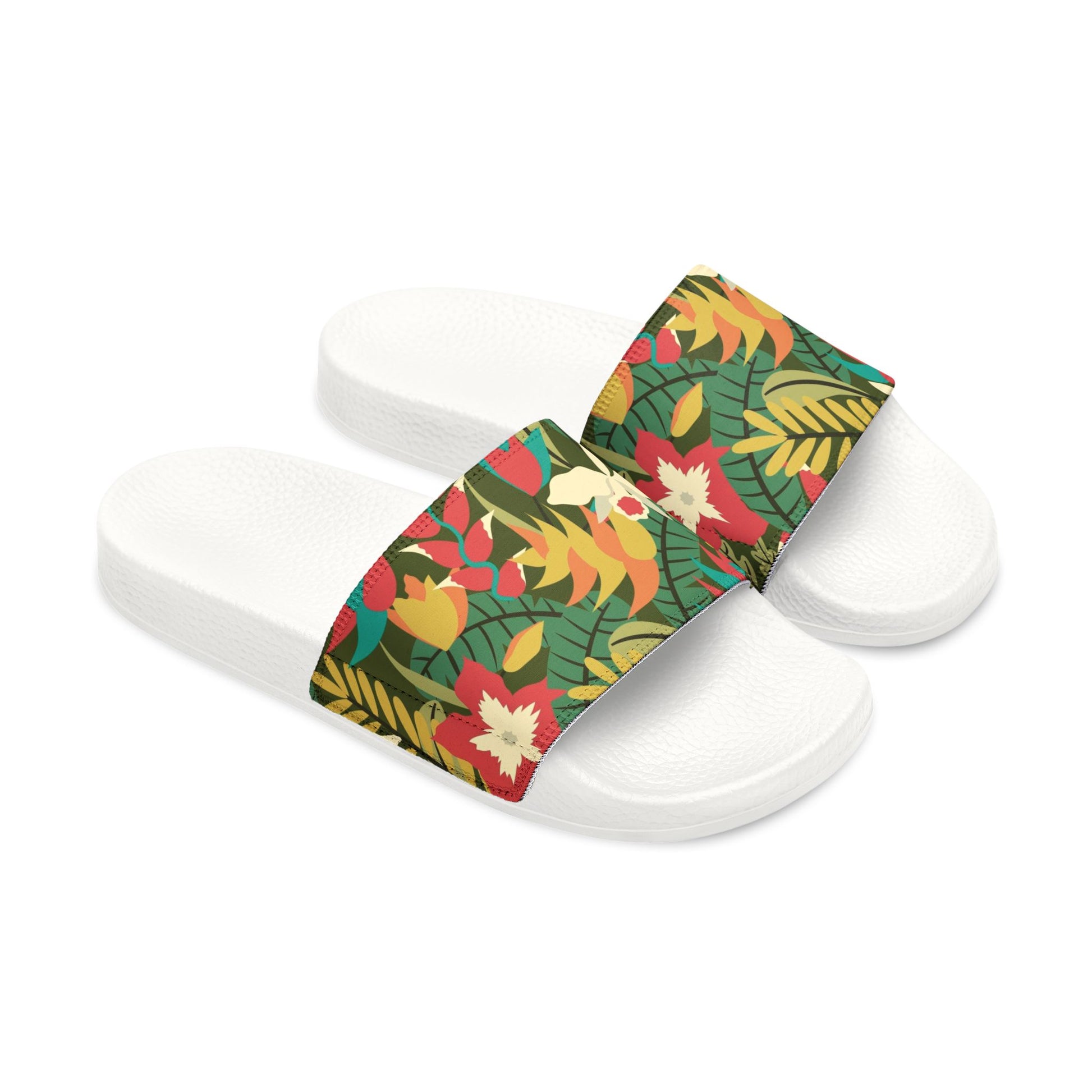 "Verde Vista: A Botanical Fantasy" Men's Beach Sandals - Island Vibes For Life