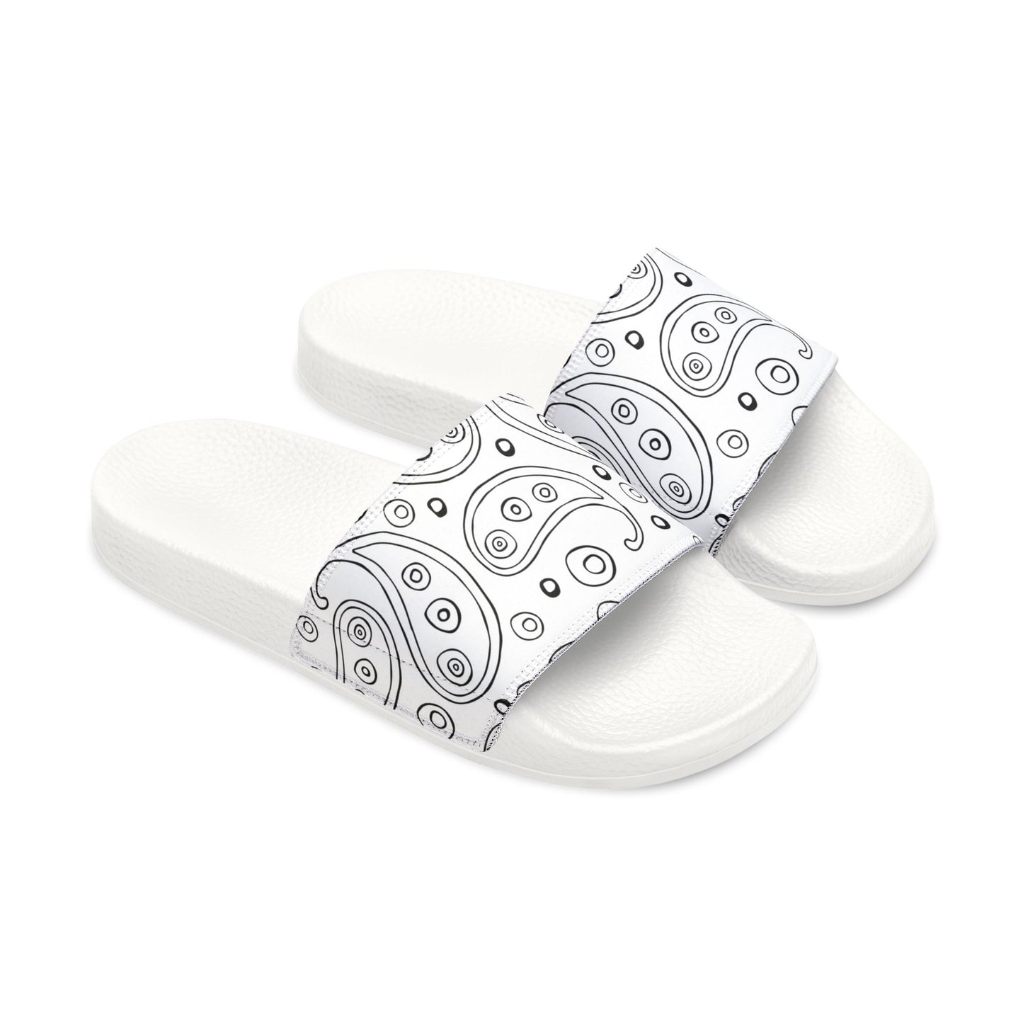 "White Paisley Breeze" Men's Beach Sandals - Island Vibes For Life