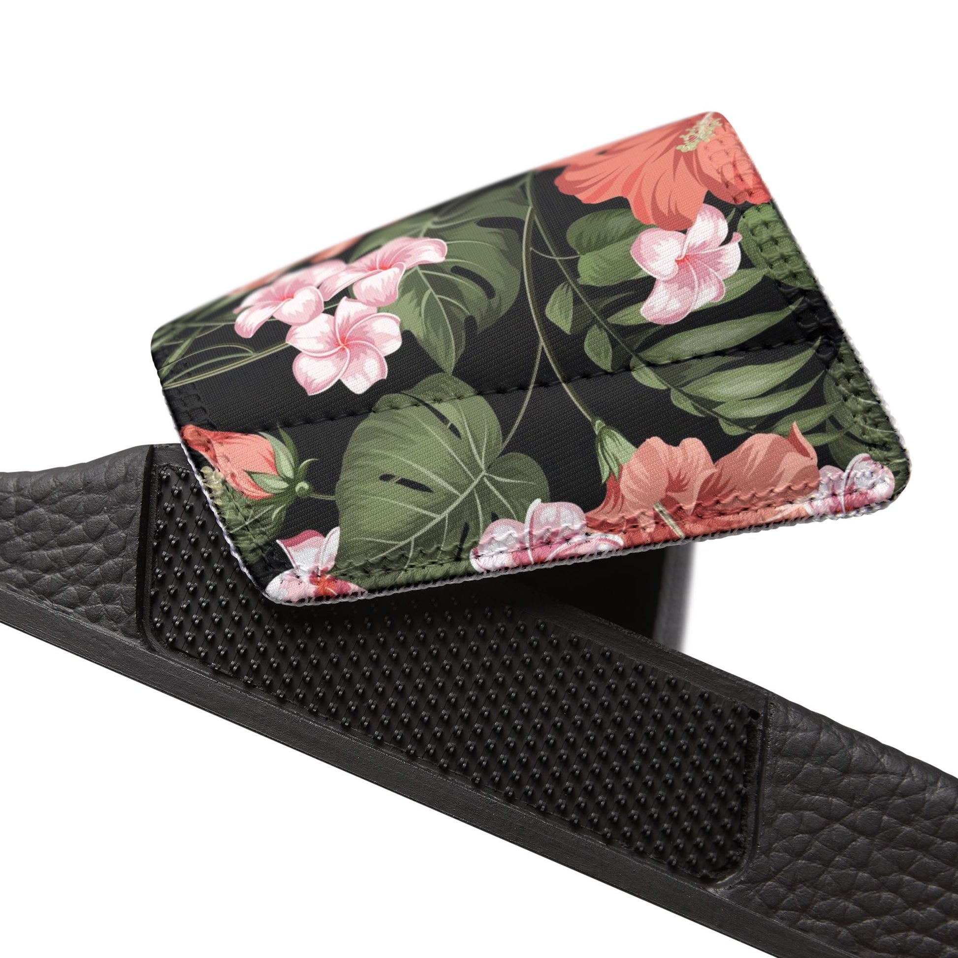 "Midnight Bloomscape" Men's Beach Sandals - Island Vibes For Life