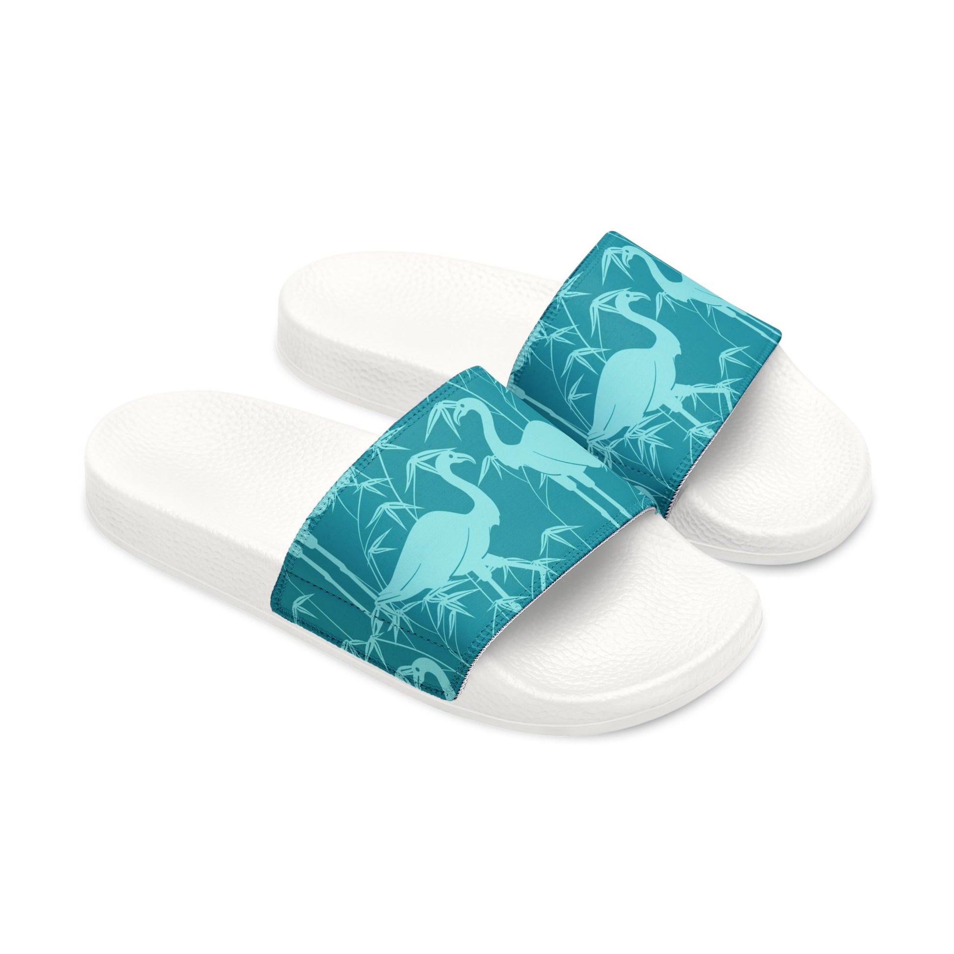 "Egrets in Teal" Men's Beach Sandals - Island Vibes For Life