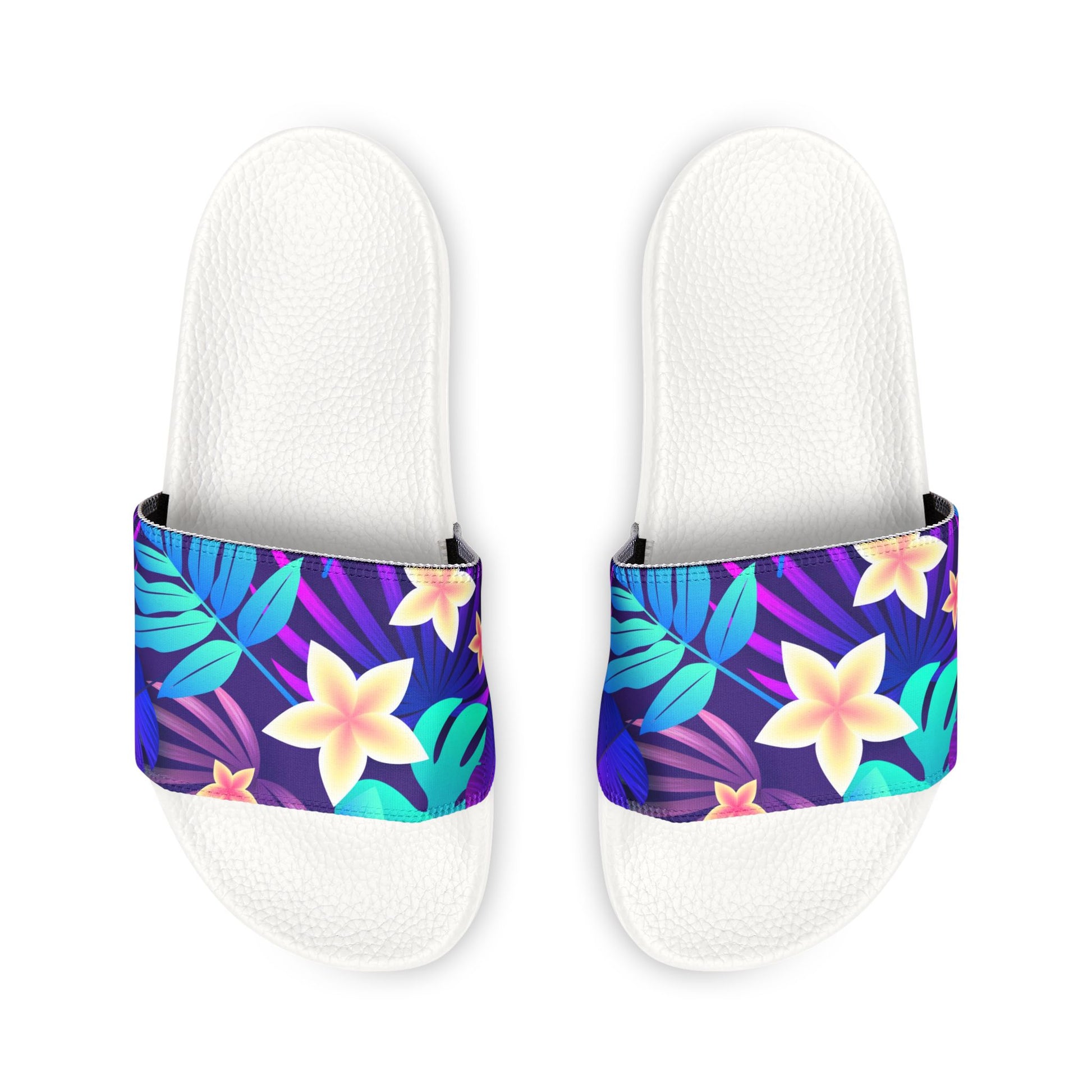 "Purple Paradise Blooms" Men's Beach Sandals - Island Vibes For Life