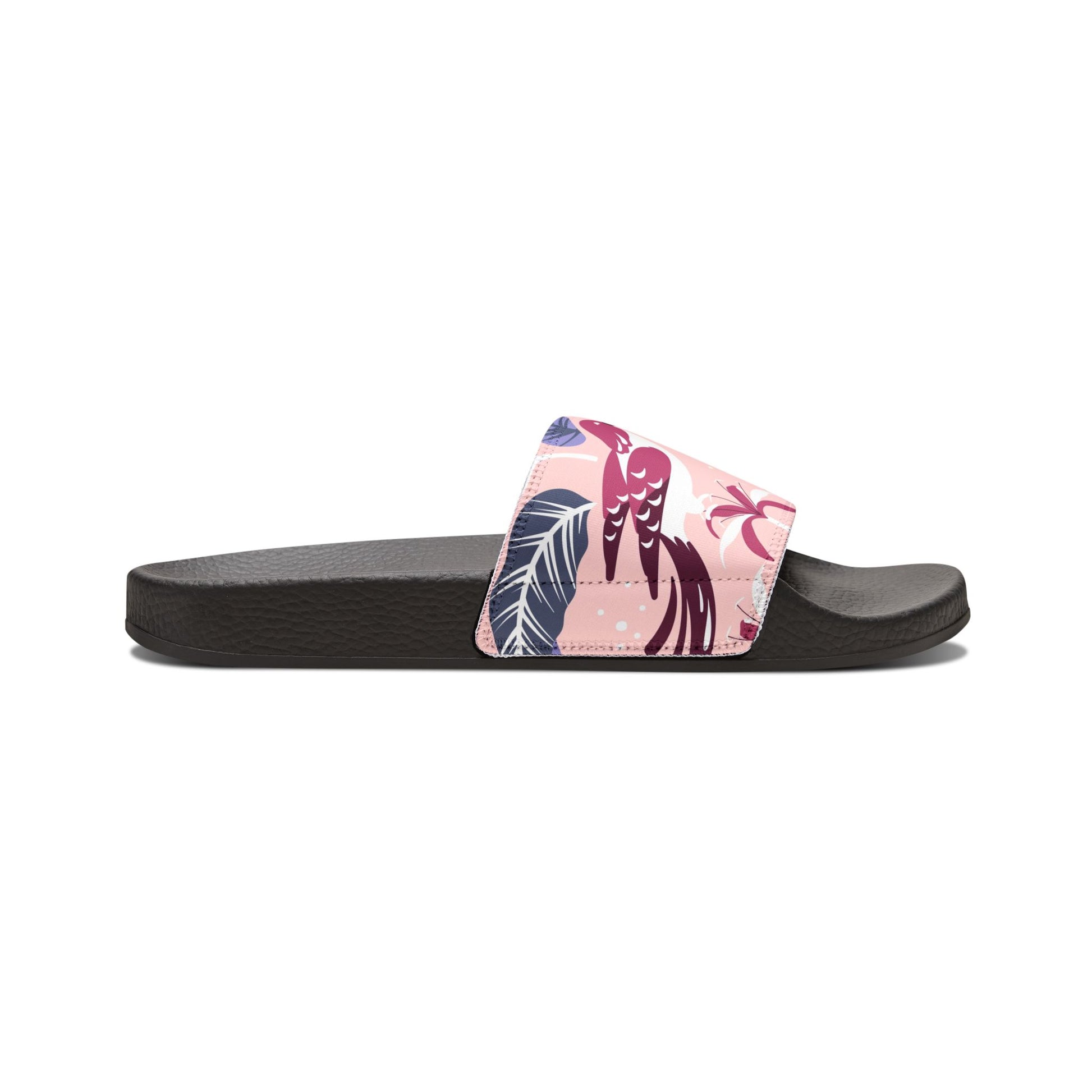 "Tropical Avian Whispers: Pink Paradise" Women's Beach Sandals - Island Vibes For Life