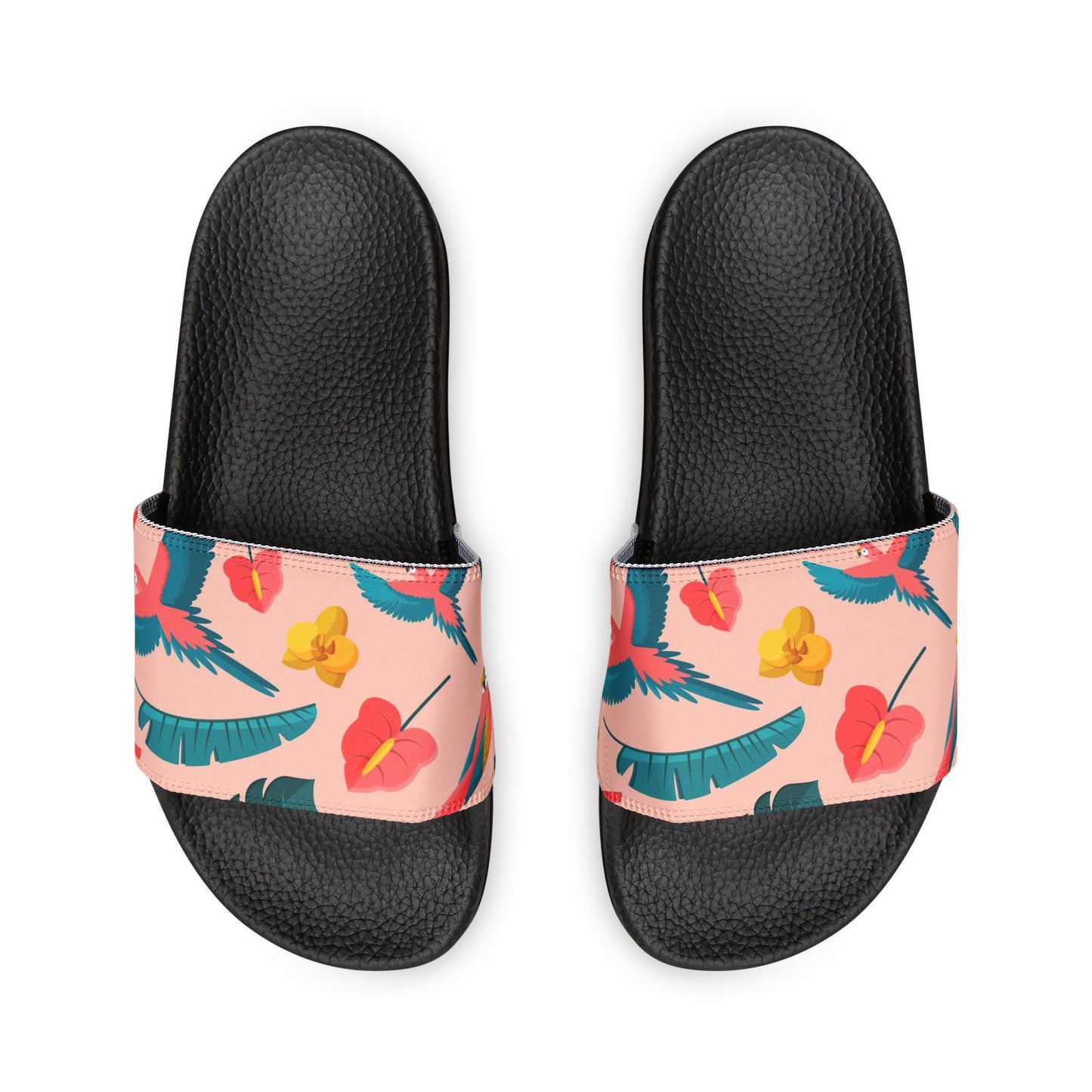 "Colorful Plumage: Pink Paradise" Women's Beach Sandals - Island Vibes For Life