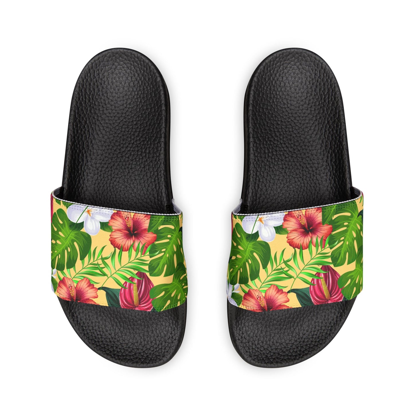 "Jungle Odyssey Hues: Golden Sun"  Men's Beach Sandals - Island Vibes For Life