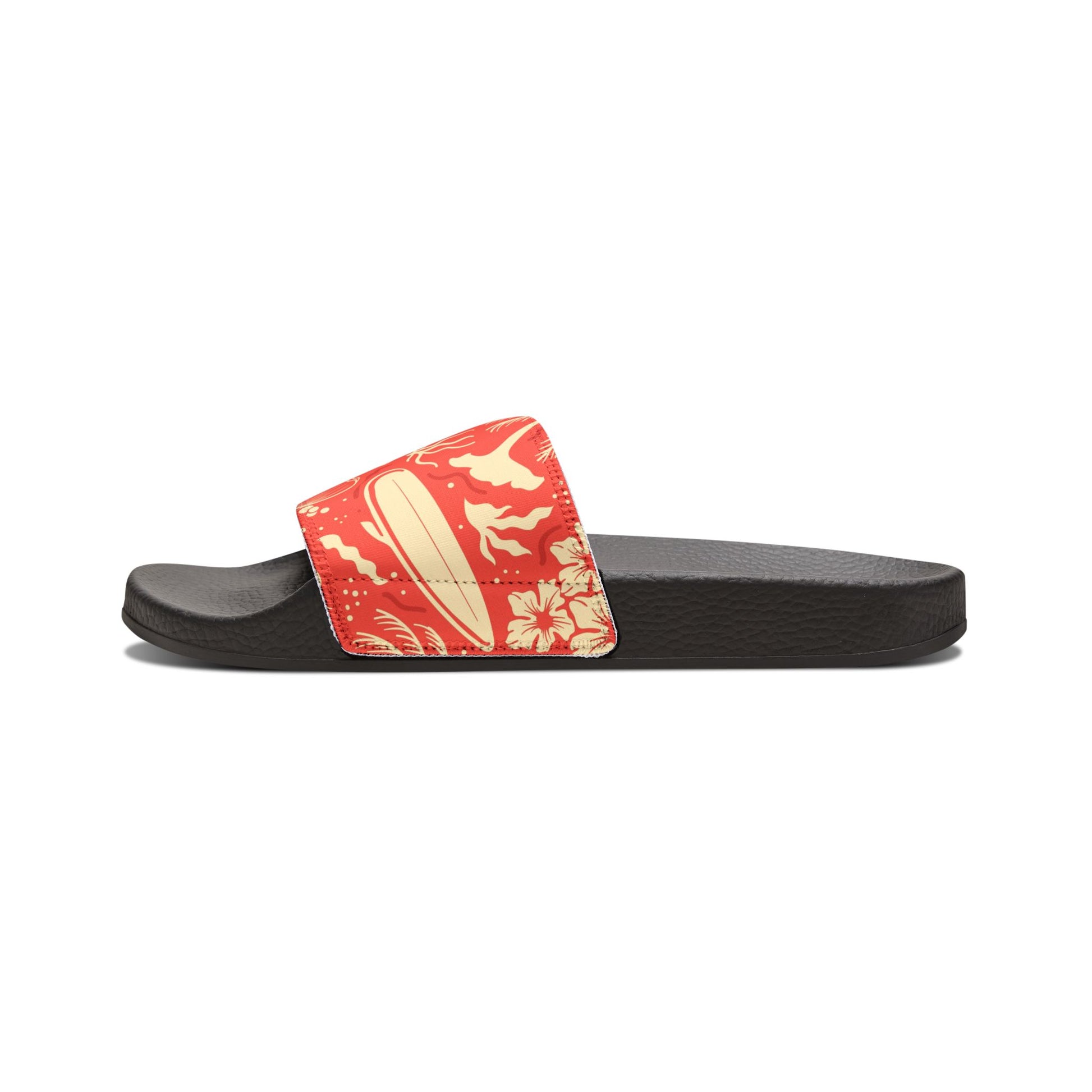 "Tropical Radiance in Red" Men's Beach Sandals - Island Vibes For Life