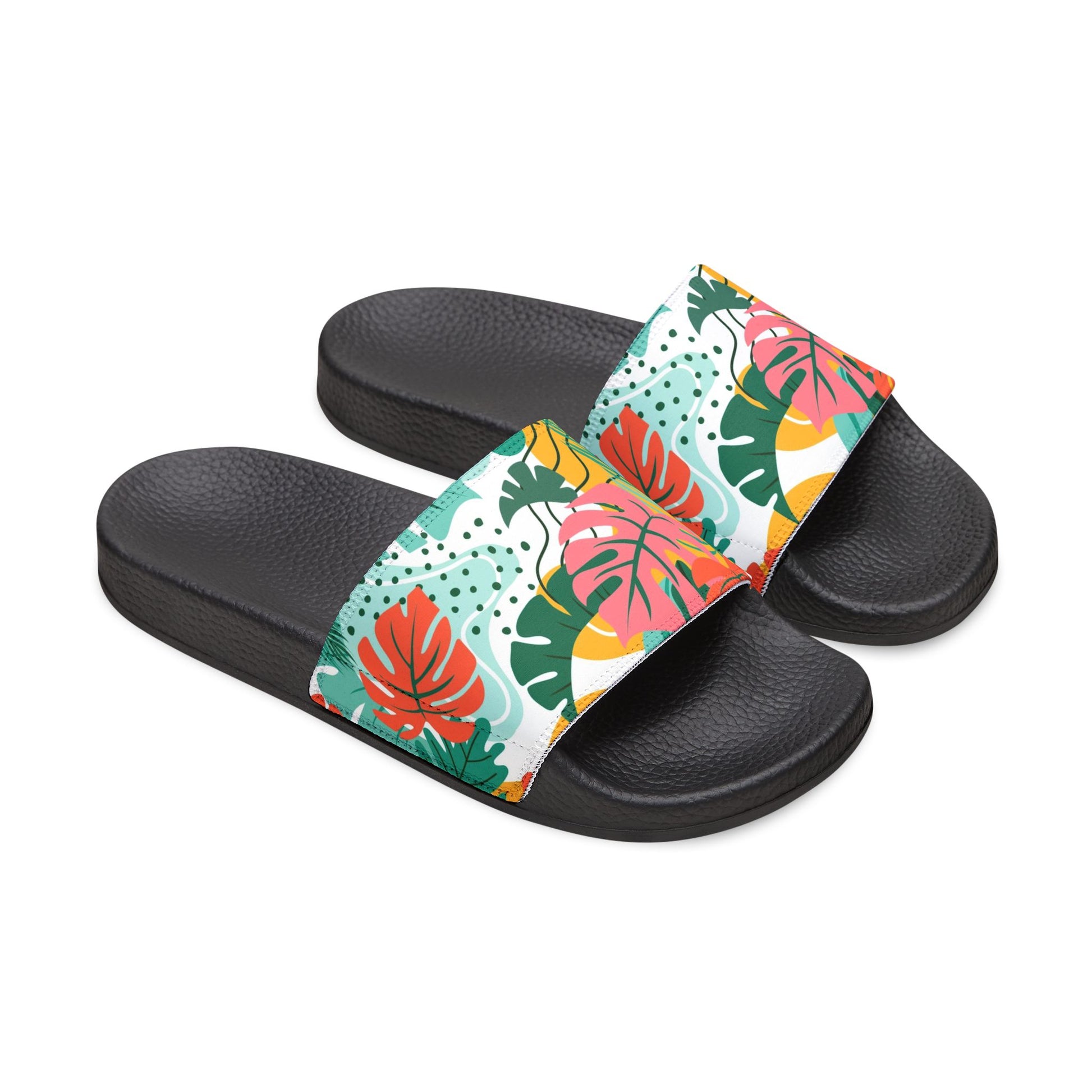 "Island Leaves Kaleidoscope" Women's Beach Sandals - Island Vibes For Life