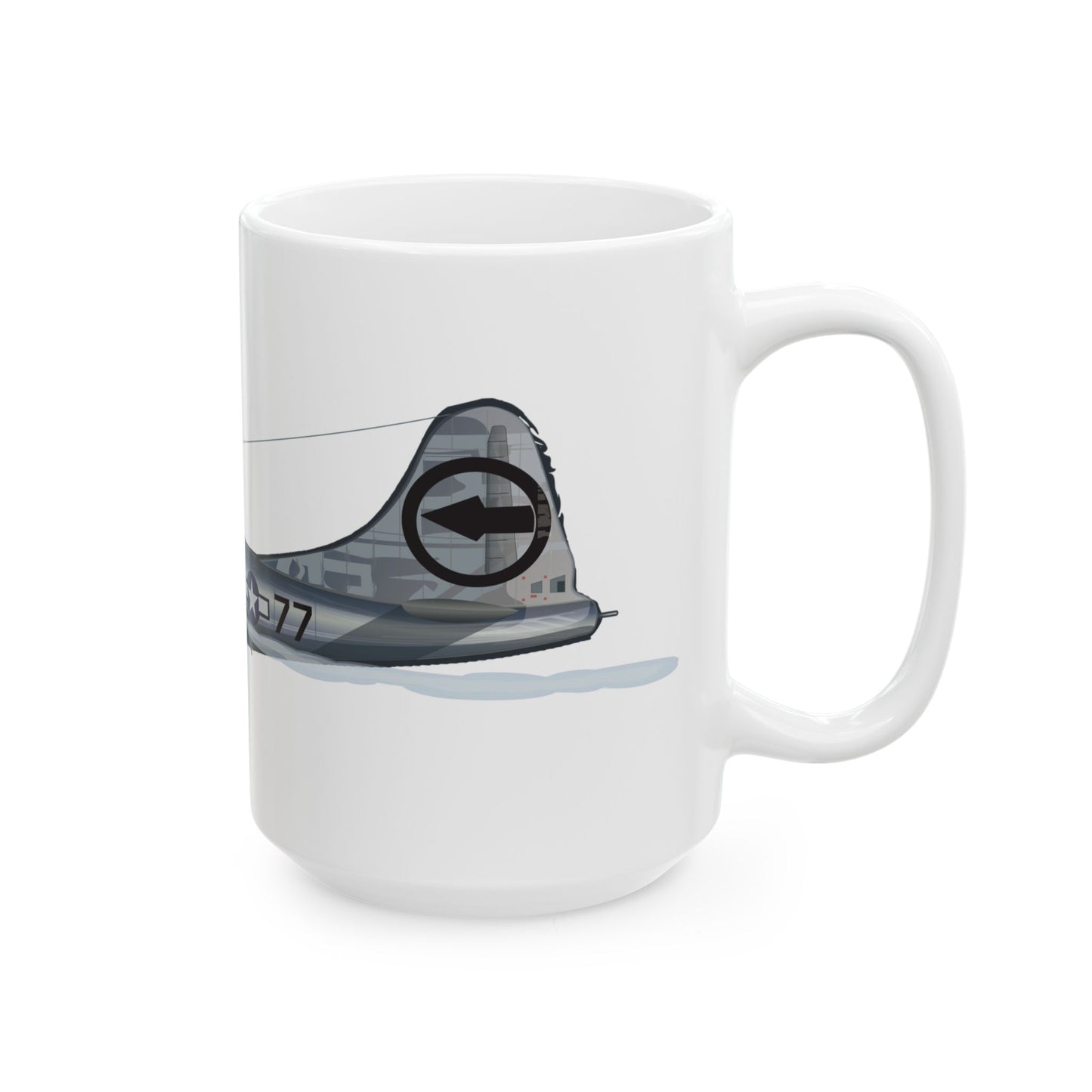 B-29 Bockscar bomber ceramic mug, showcasing the legendary aircraft, available in two sizes: 11oz and 15oz, microwave and dishwasher safe.