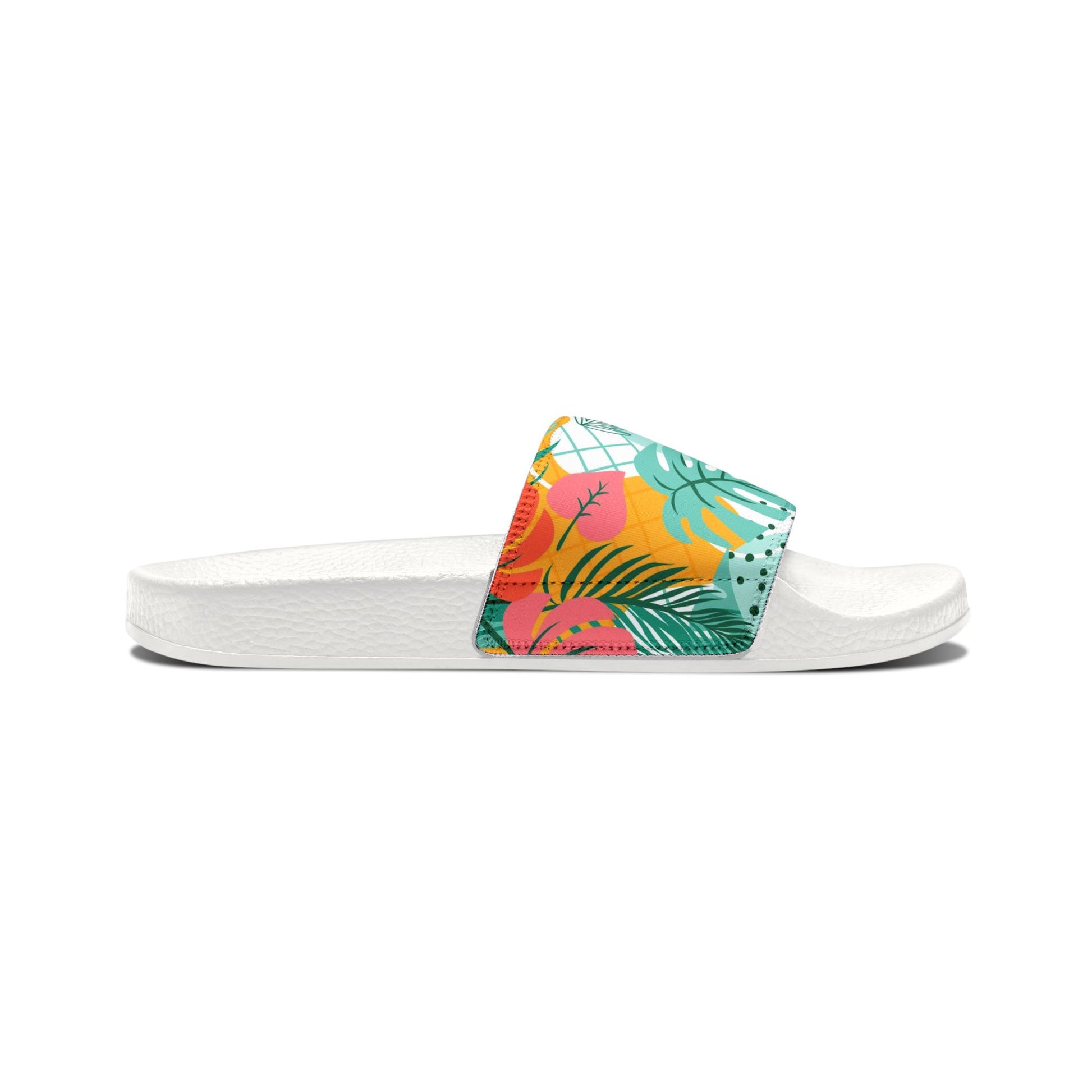 "Island Leaves Kaleidoscope" Men's Beach Sandals - Island Vibes For Life
