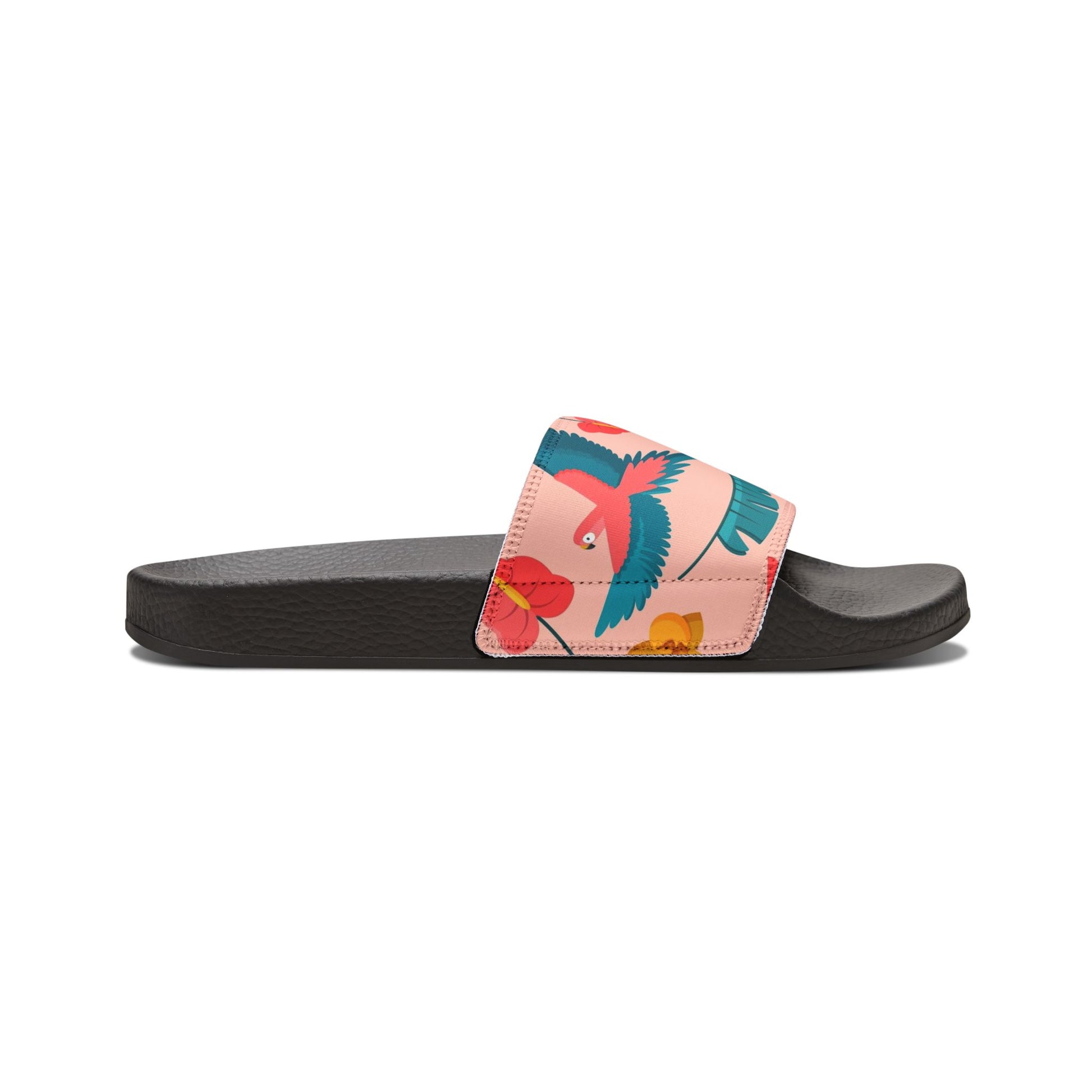 "Colorful Plumage: Pink Paradise" Men's Beach Sandals - Island Vibes For Life