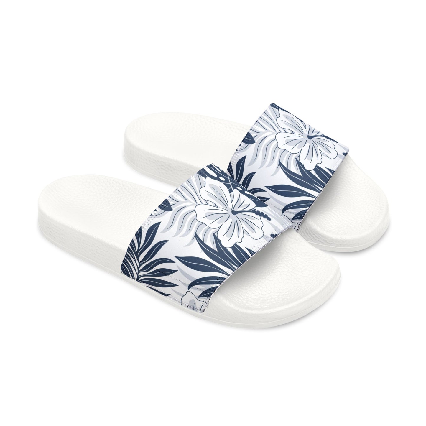 "Noir Tides: Aloha In Darkness" Men's Slide Sandals - Island Vibes For Life